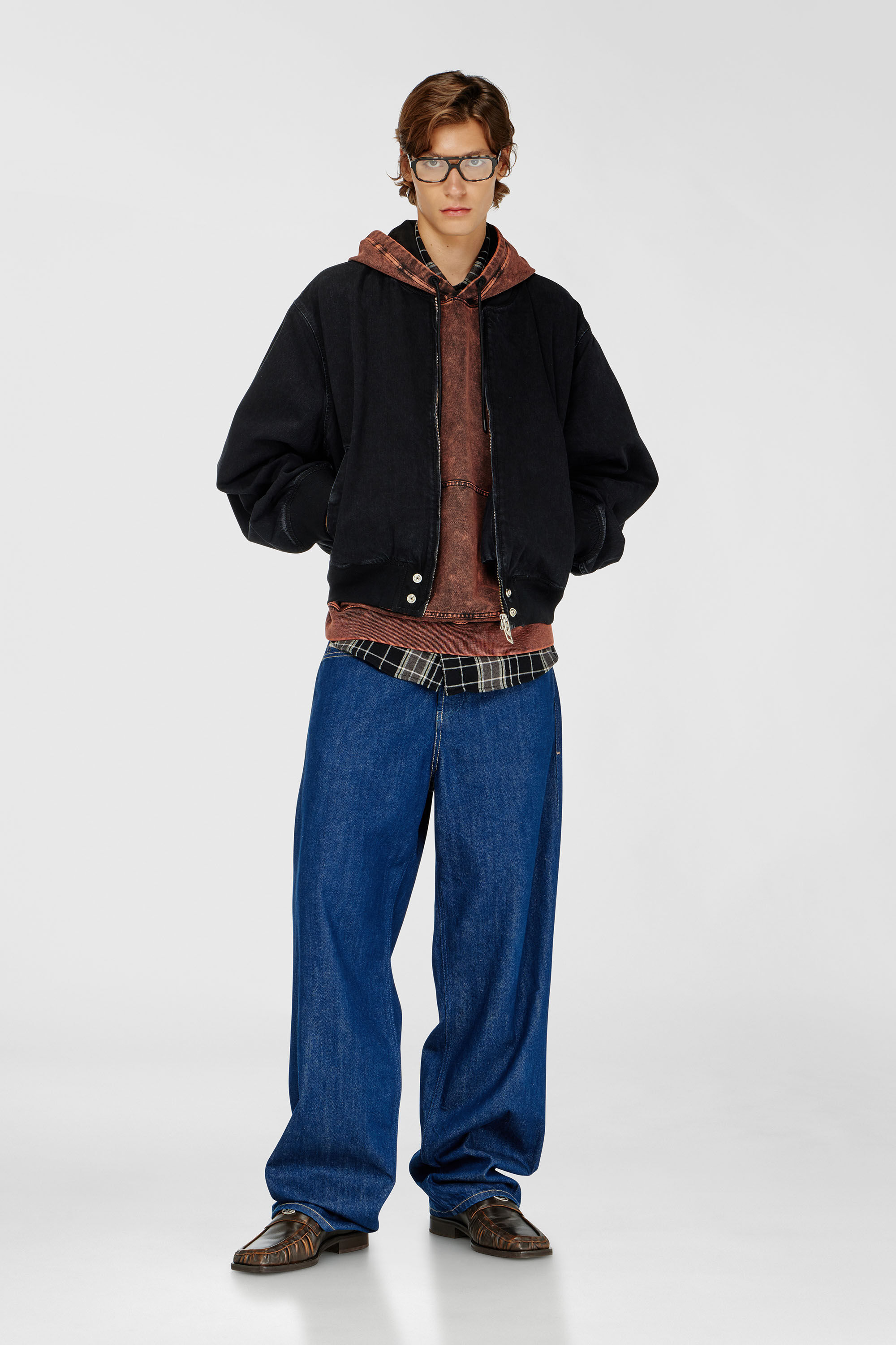 Diesel - D-GUZ, Unisex's Bomber jacket in denim in Black - 1