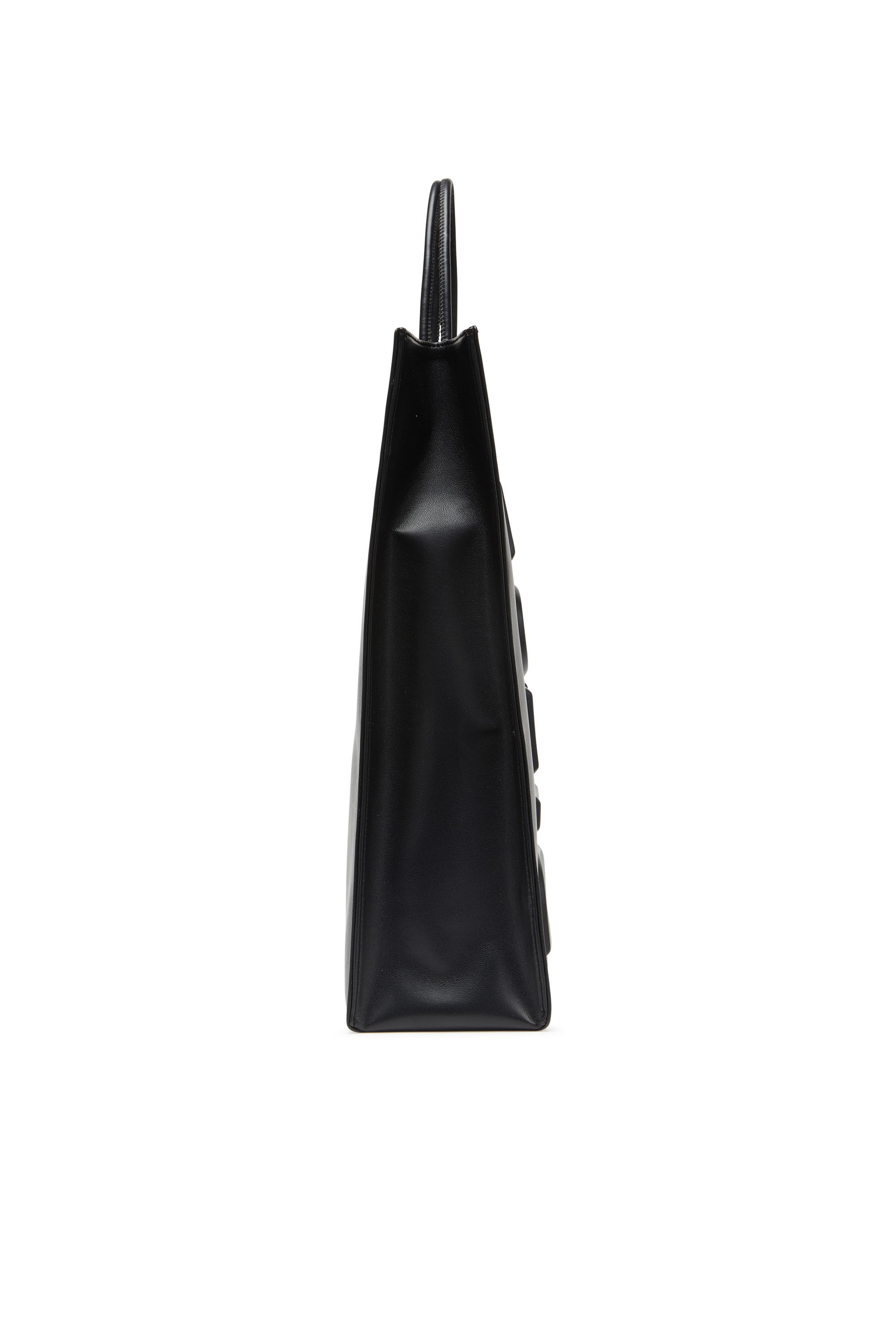Men's Dsl 3D L-Large PU tote bag with embossed logo | Black | Diesel