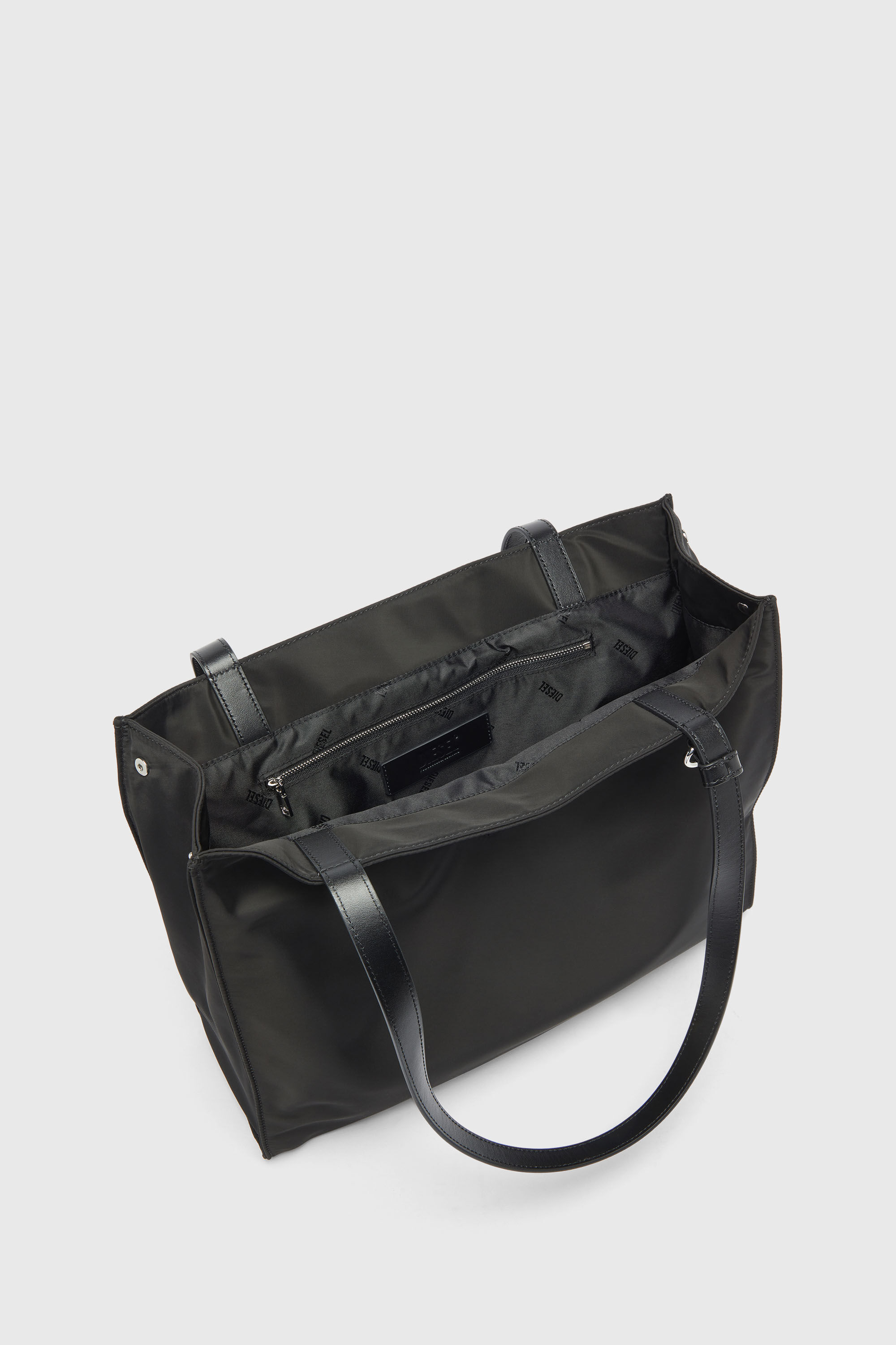 Diesel - 1DR TOTE E/W, Unisex's 1DR - Shopping bag in nylon with leather flap in Black - 3