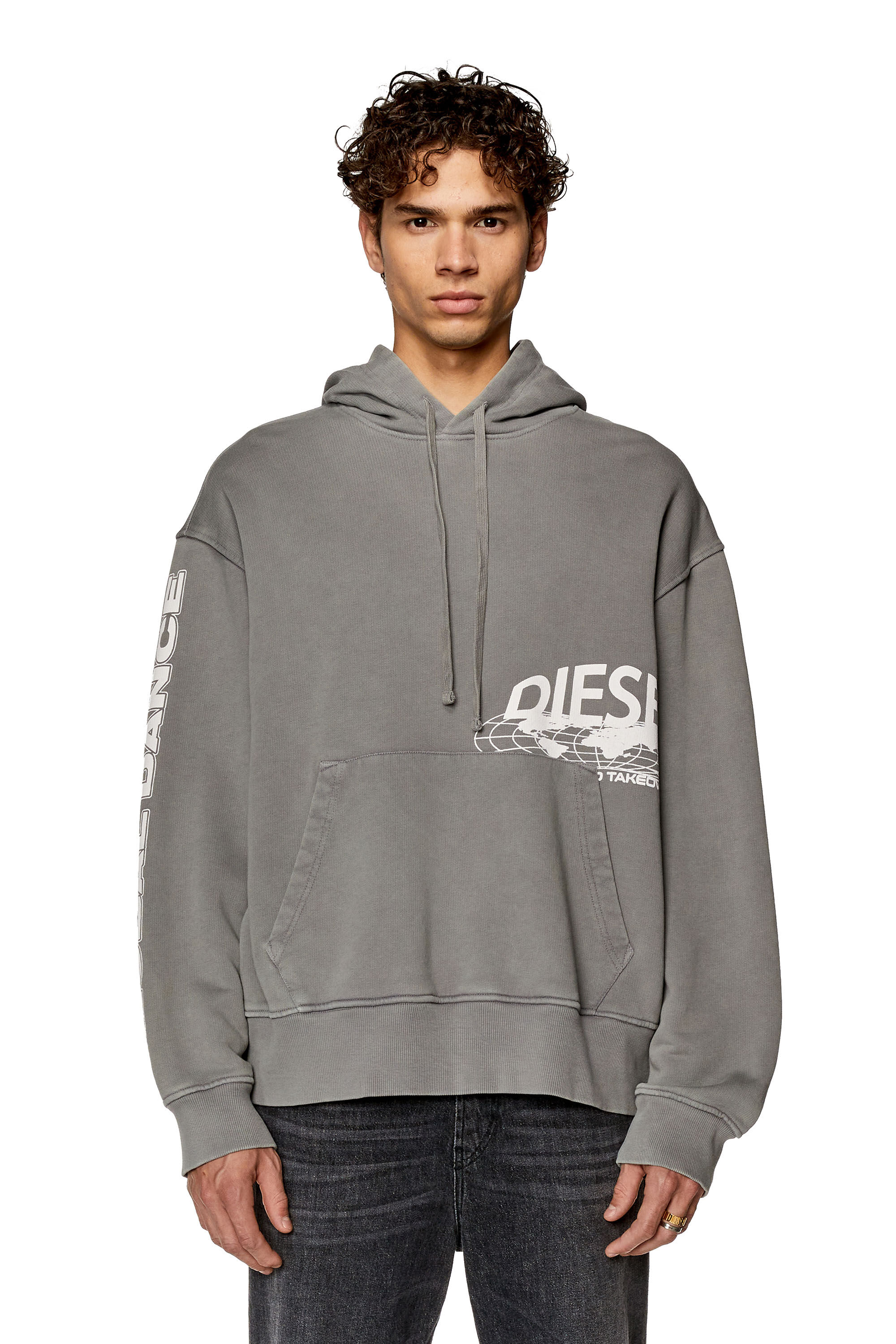 Grey shop diesel hoodie