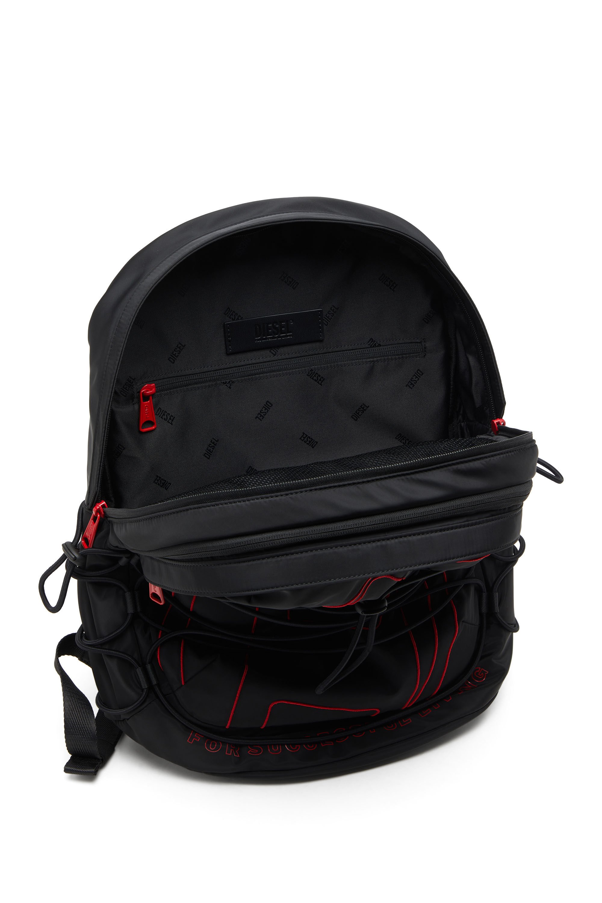 Diesel - TECH-D BACKPACK X, Unisex's Tech-D-Nylon backpack with Oval D embroidery in Black - 2