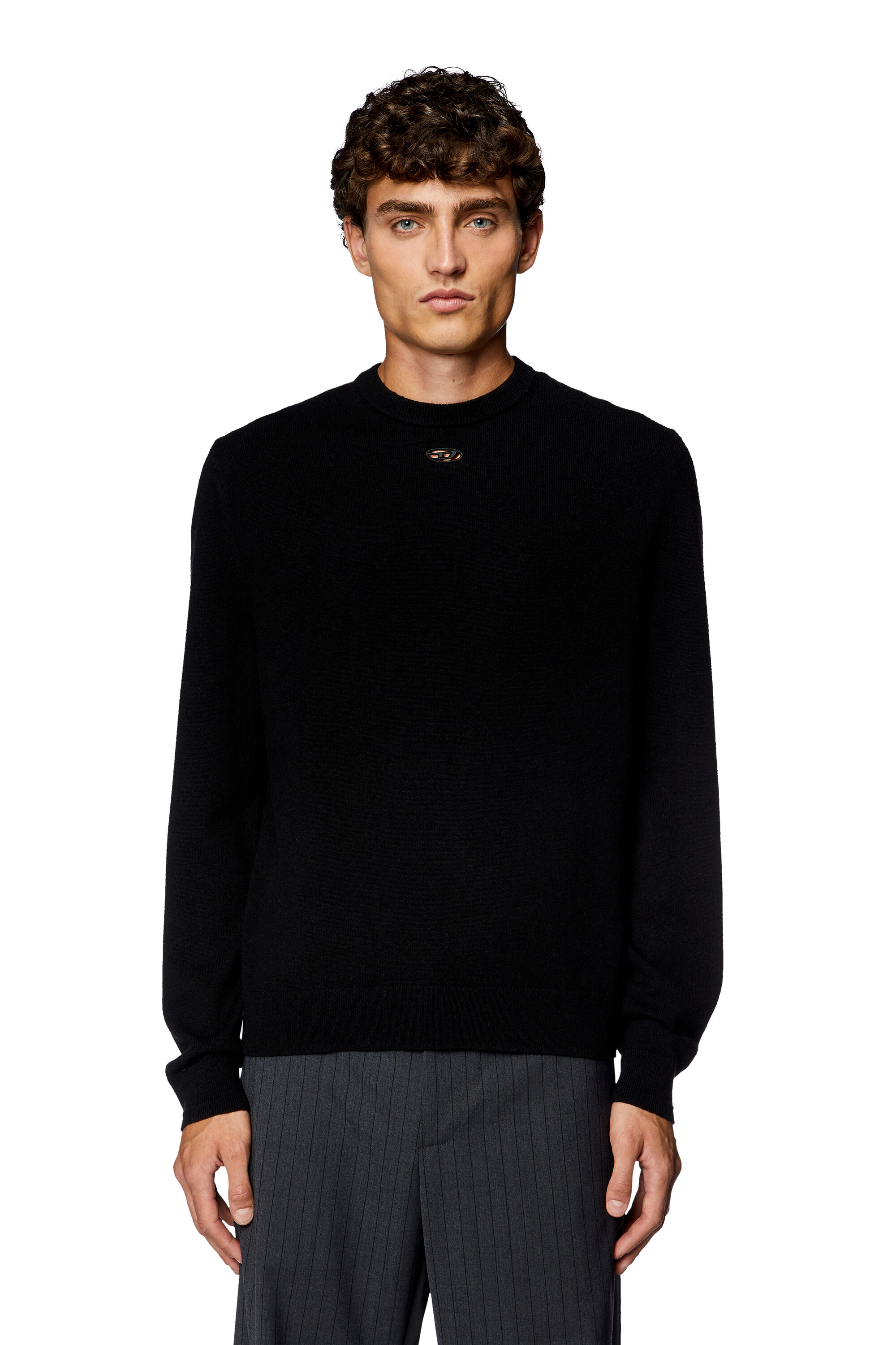 Men s Wool and cashmere jumper Black Diesel