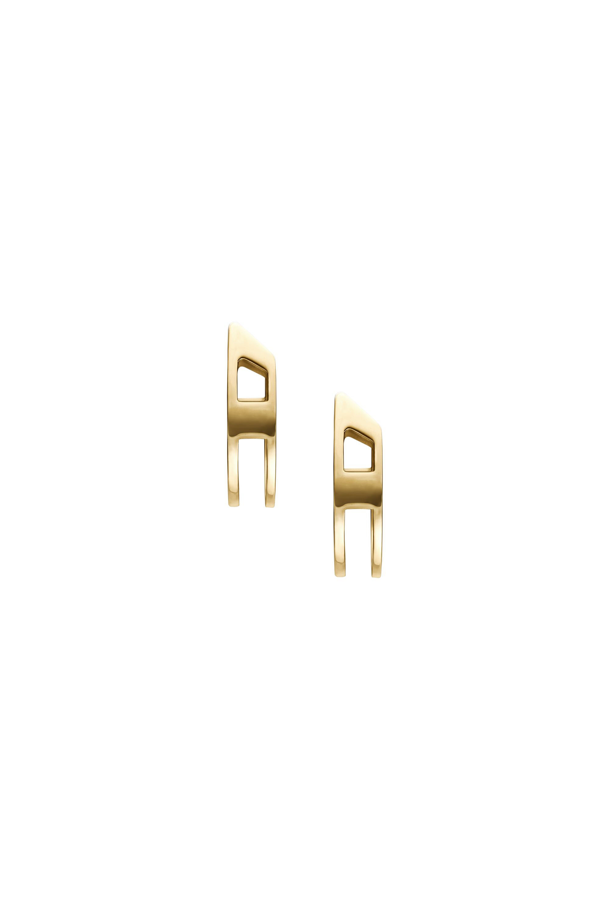 Diesel - DX1671710 JEWELLERY, Unisex's Gold-Tone Stainless Steel Hoop Earrings in Gold - 2