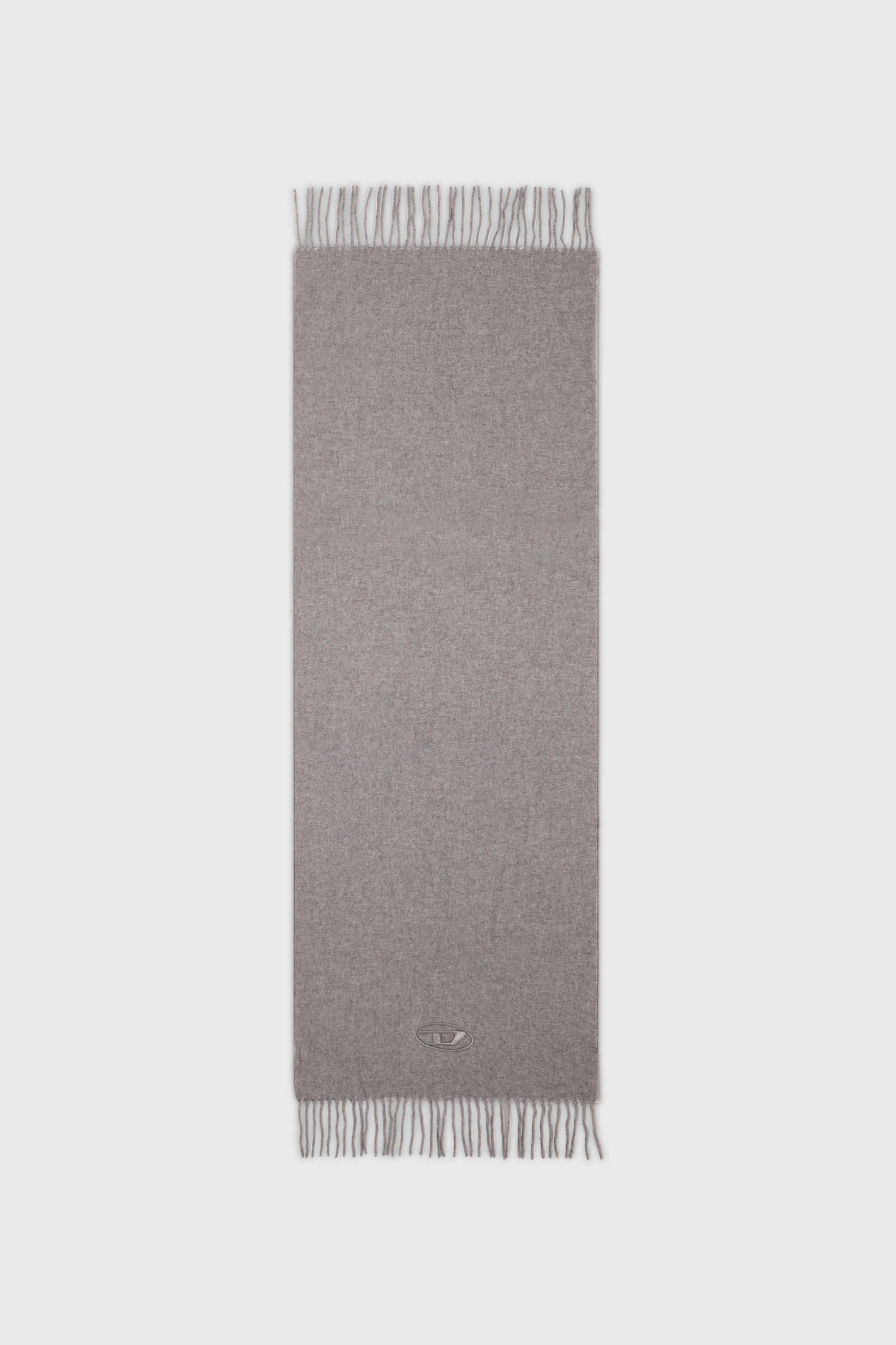 Diesel - S-IMON-D-LONG, Unisex's Wool-blend scarf with fringed edges in Grey - 2
