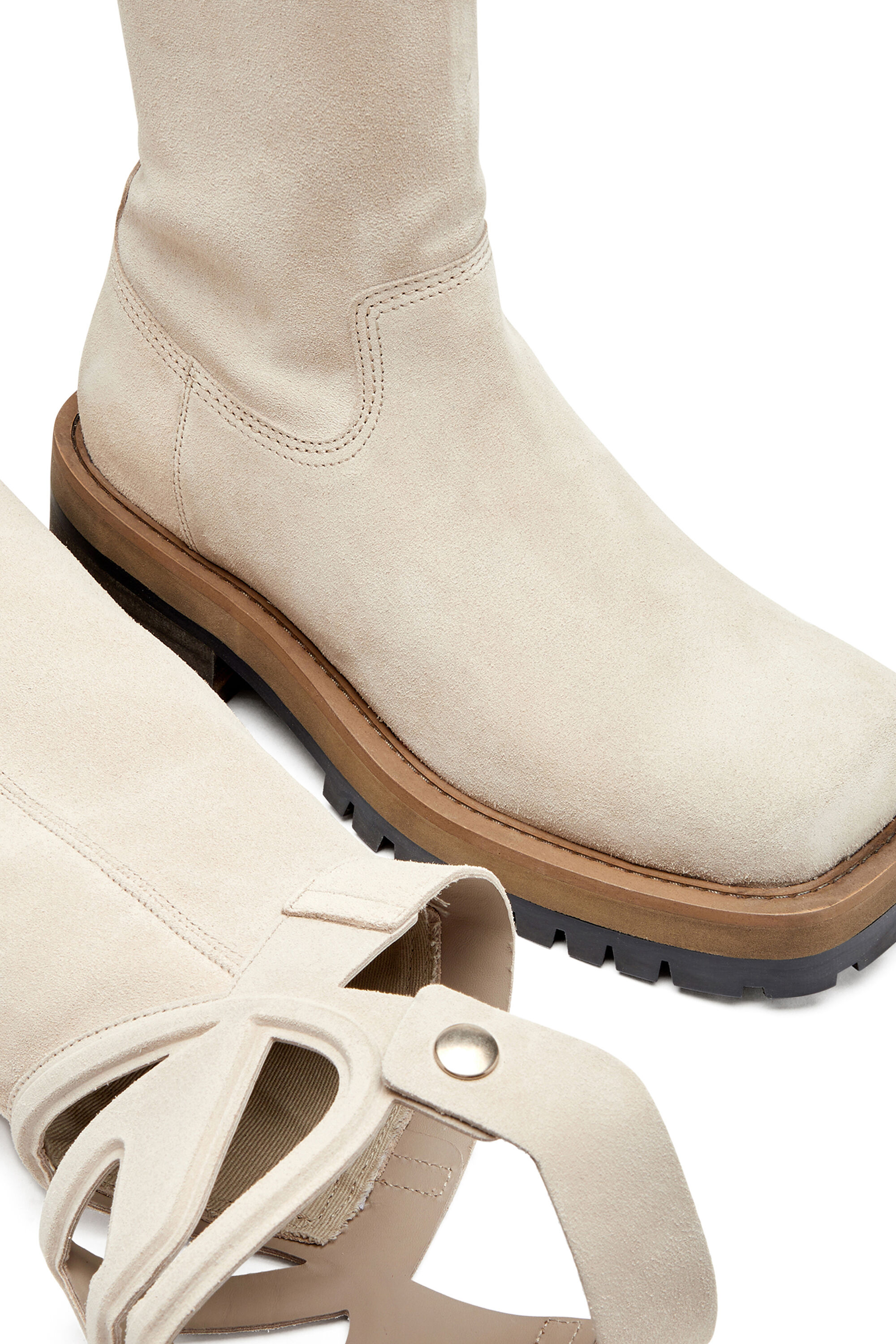 Diesel - D-TEXAN 2IN1 CH, Woman's D-Texan-High and low Texan biker boot in Light Brown - 4