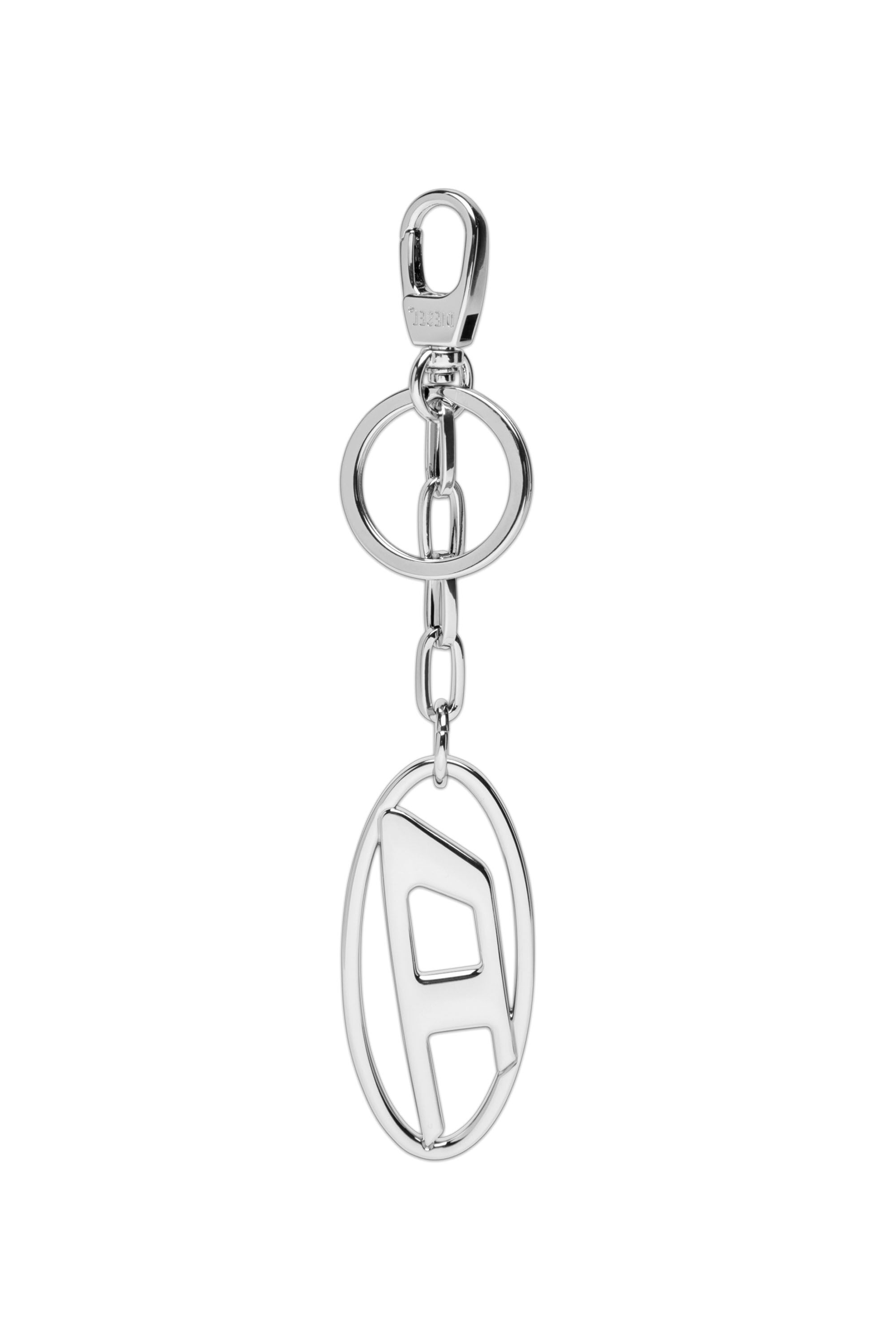 Diesel - HOLY-C, Unisex's Metal keyring with logo plaque in Silver - 1