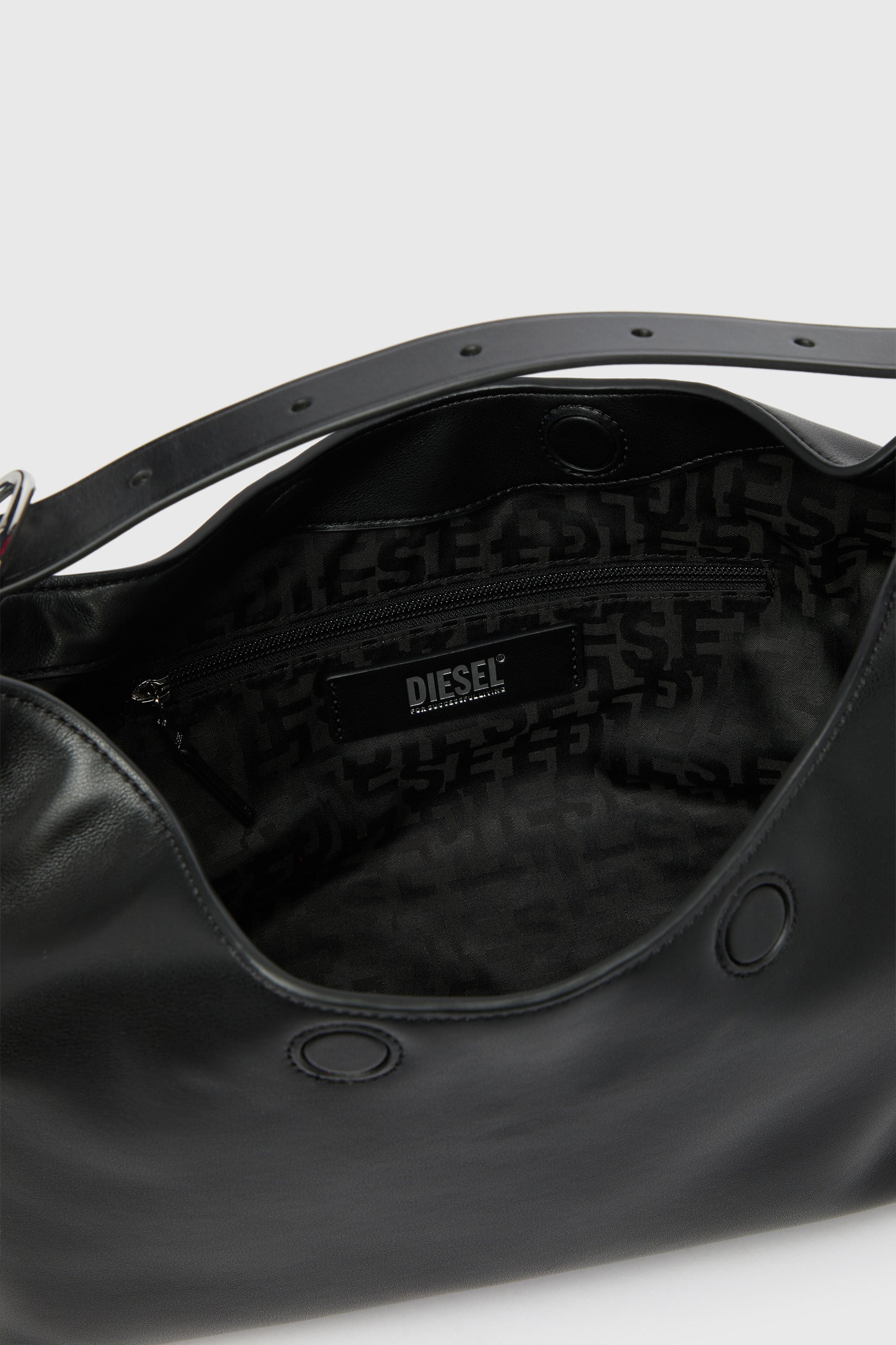Diesel - D-LINE HOBO S, Woman's D-Line-Leather shoulder bag in Black - 6