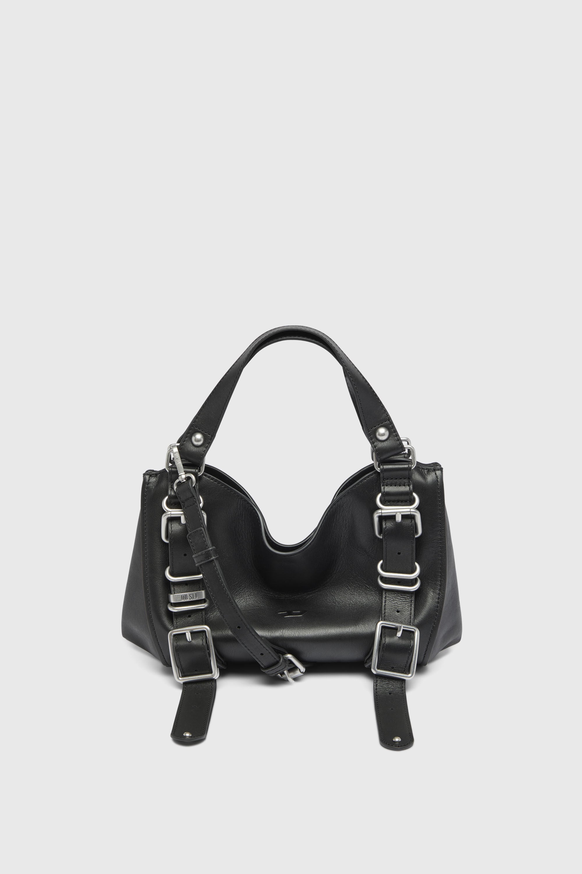 Women's D-One-Small top-handle bag in treated leather | Black