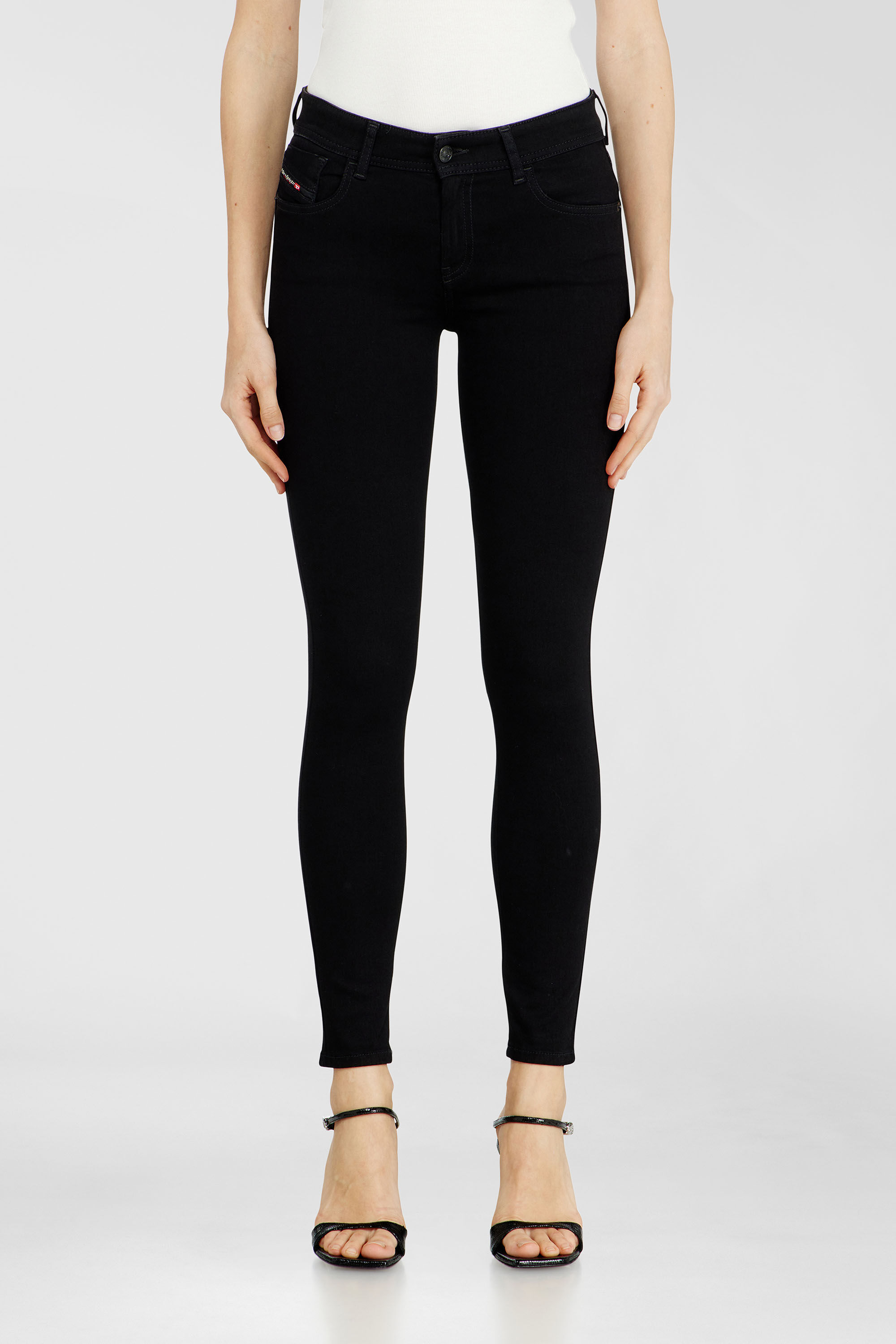 Diesel - Woman's Skinny Jeans 2017 Slandy 069EF, Black/Dark grey - 4