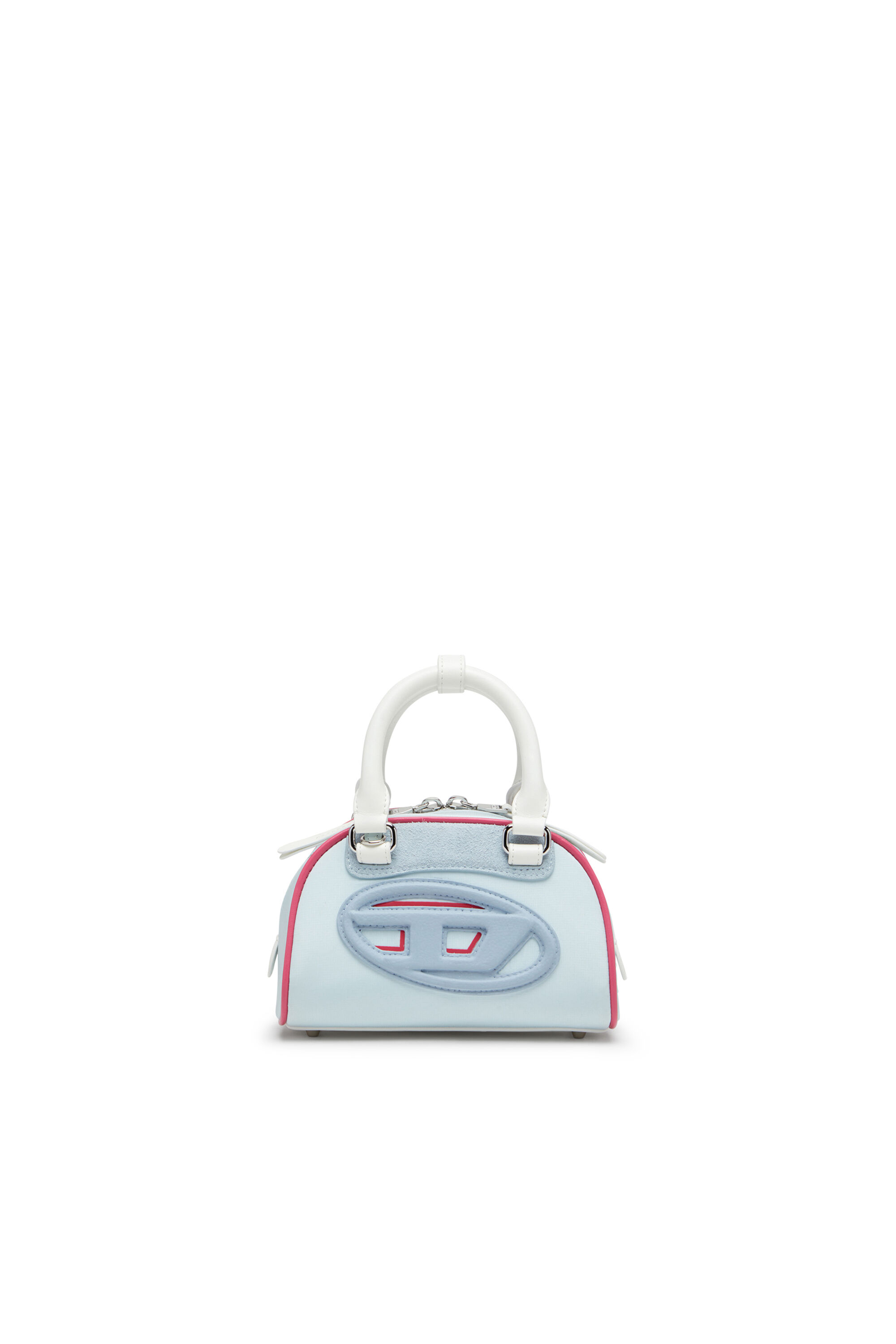 Diesel - 1DR DOME CROSSBODY, Woman's Colour-block mini bowling bag in Light Blue - 1