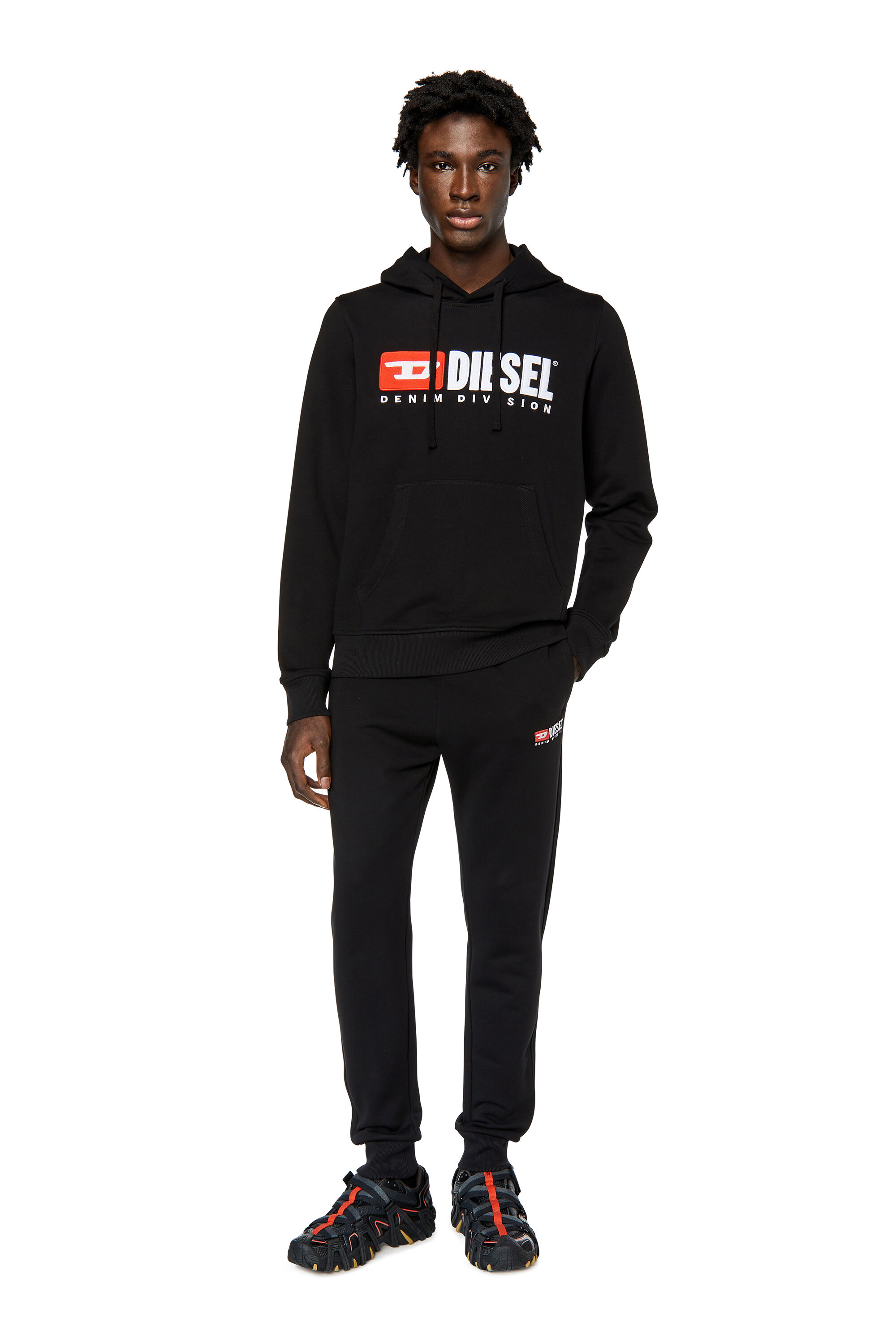 S-GINN-HOOD-DIV Man: Hoodie with logo appliqué | Diesel
