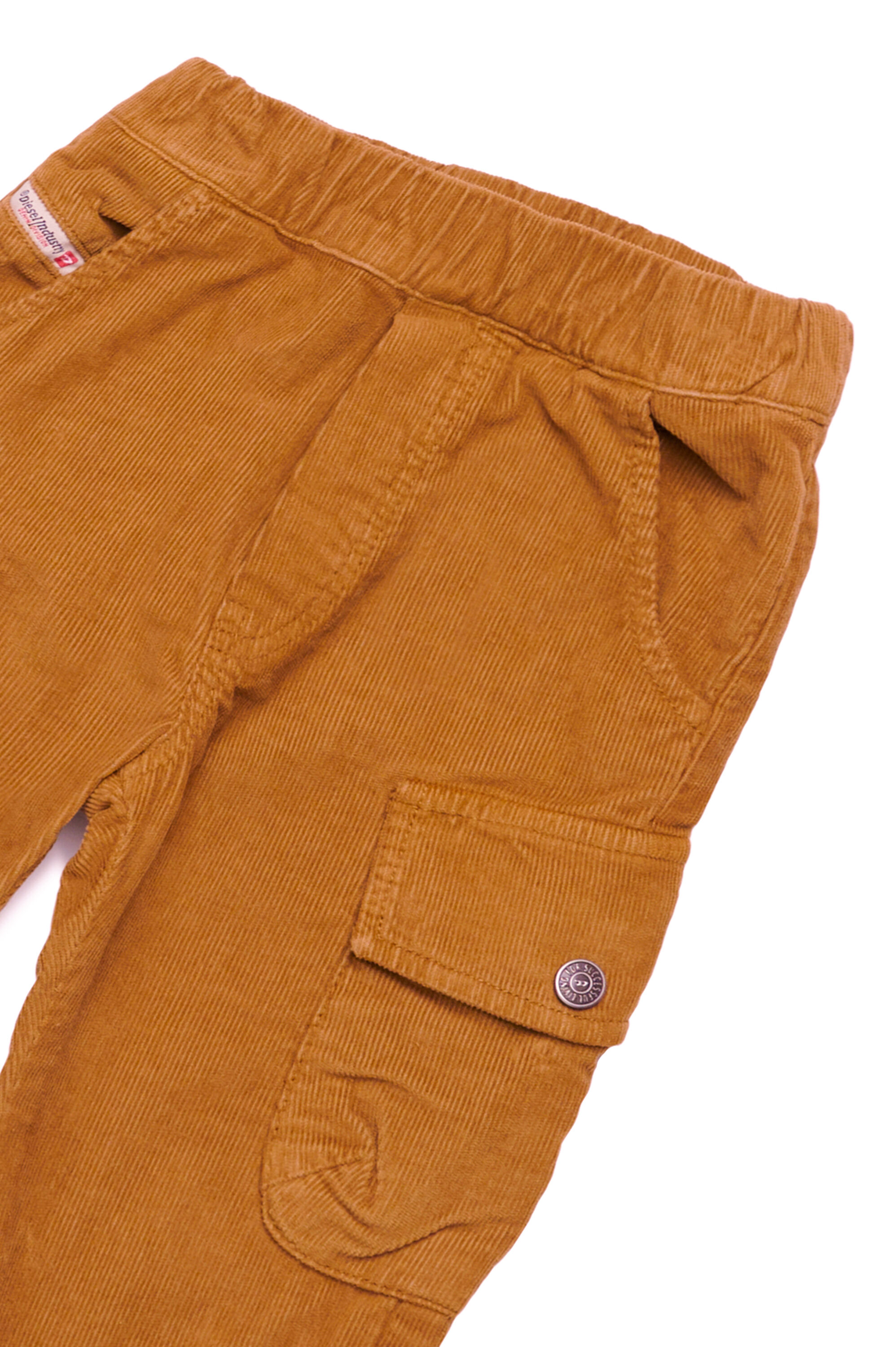 Diesel - PESSYB, Man's Corduroy pants with branded buttons in Brown - 3