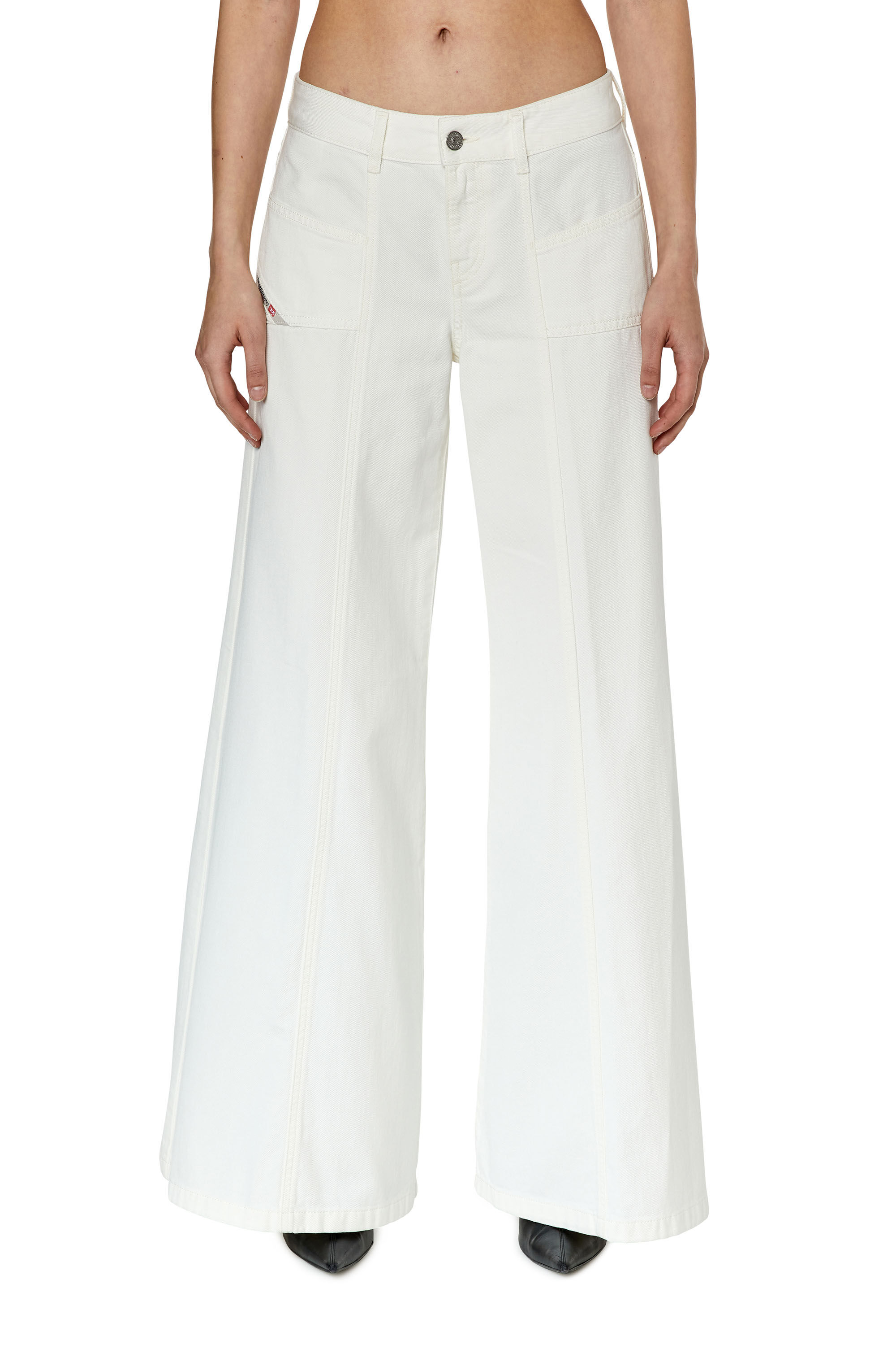 Diesel - Bootcut and Flare Jeans D-Akii 068JQ, White - Image 3