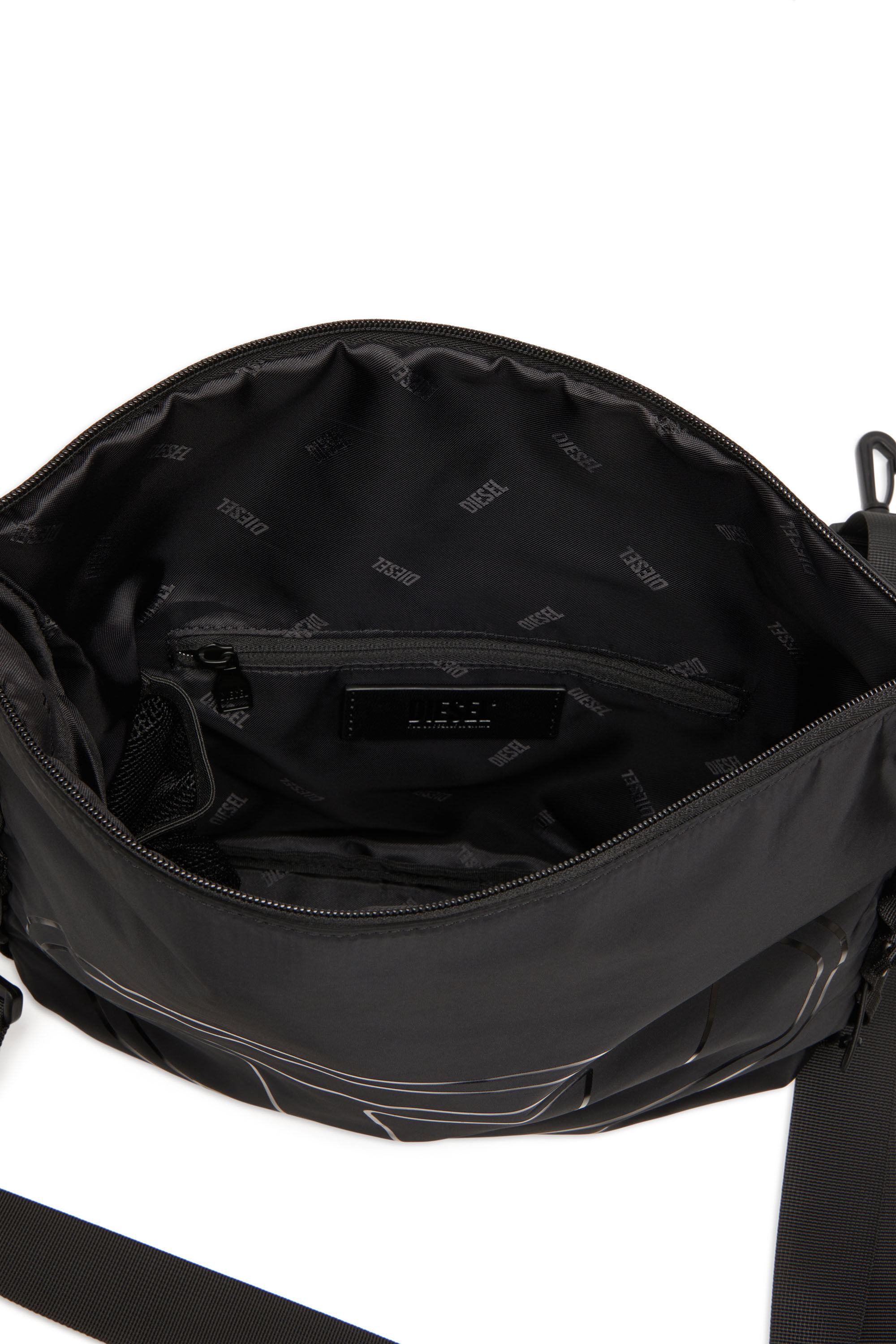 Men's Drape-Nylon crossbody bag with Oval D print | Black