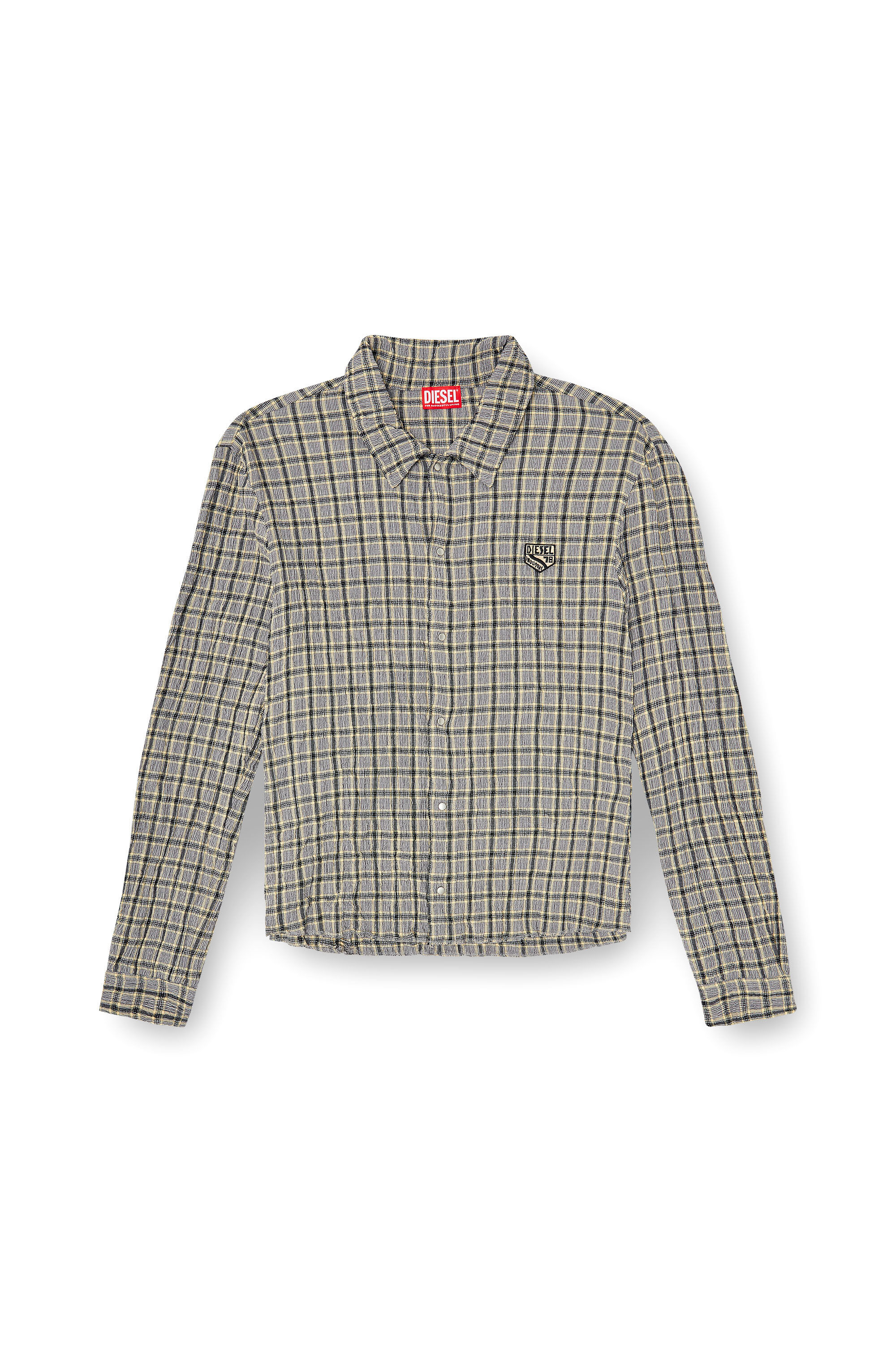 Diesel - S-SEERK, Man's Check shirt with seersucker effect in null - 2