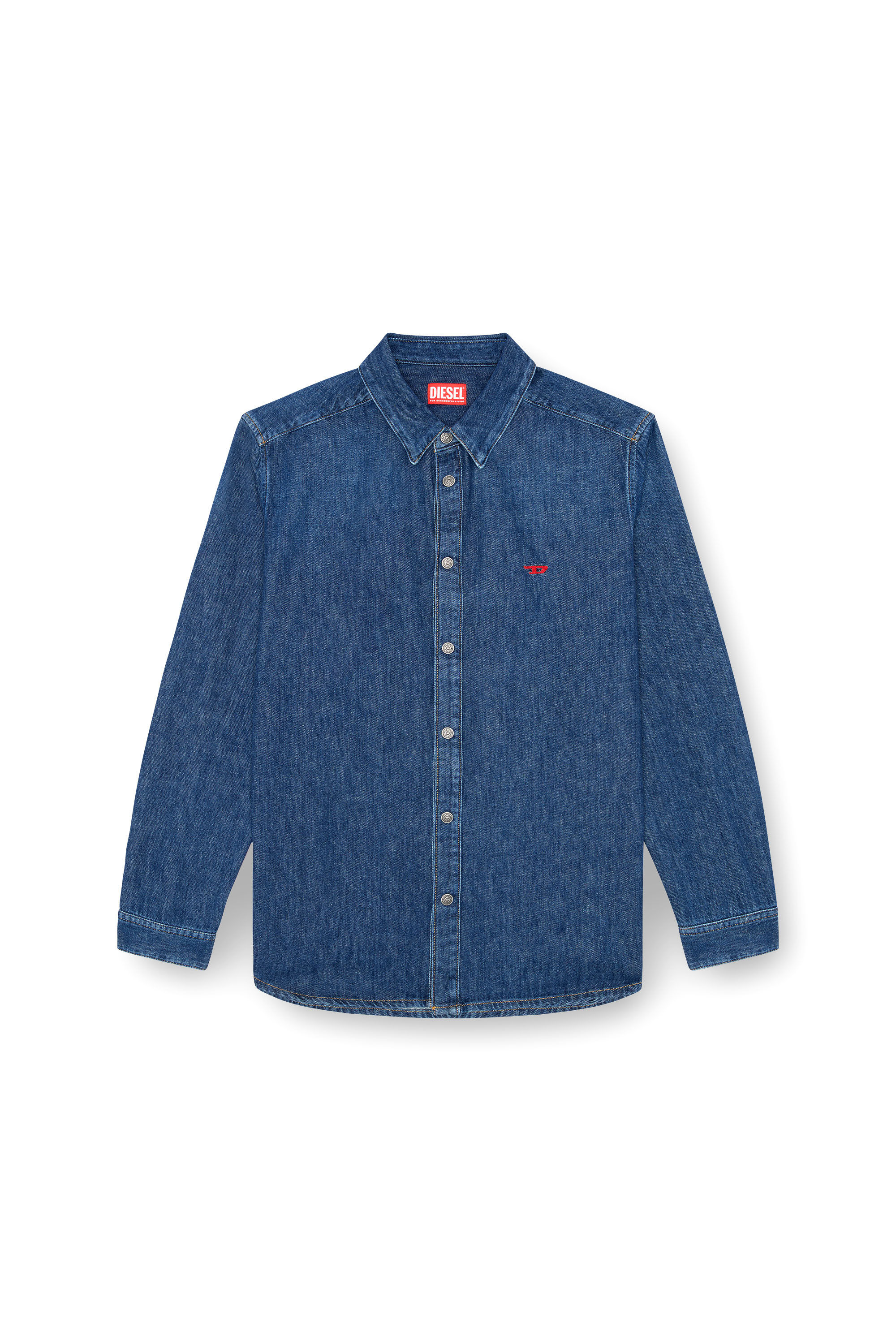 Diesel - D-SIMPLY, Man's Shirt in denim in Dark Blue - 2