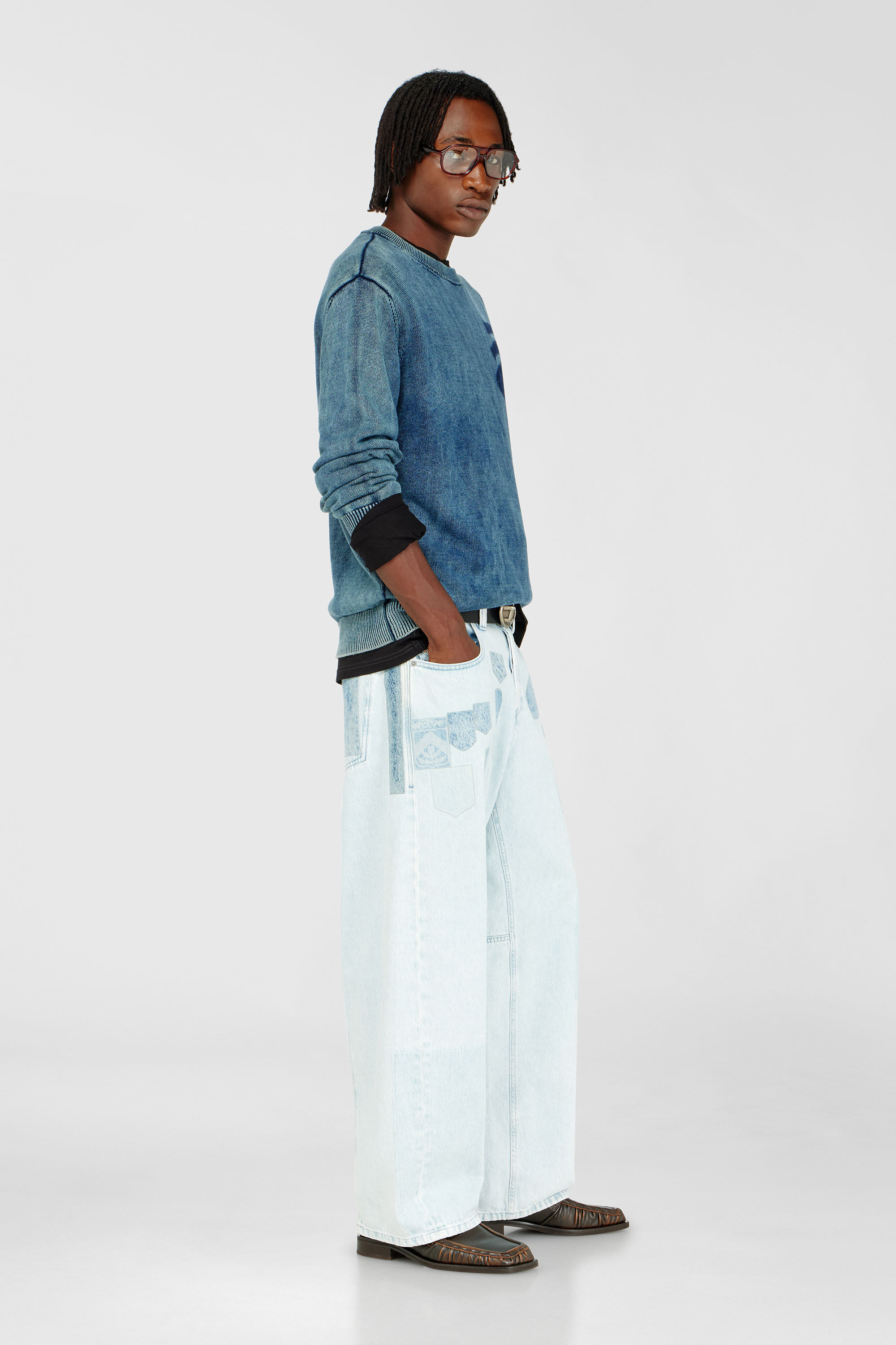 Diesel - Unisex's Relaxed Jeans 1997 D-Enim-M 0IFBQ, Light Blue - 2