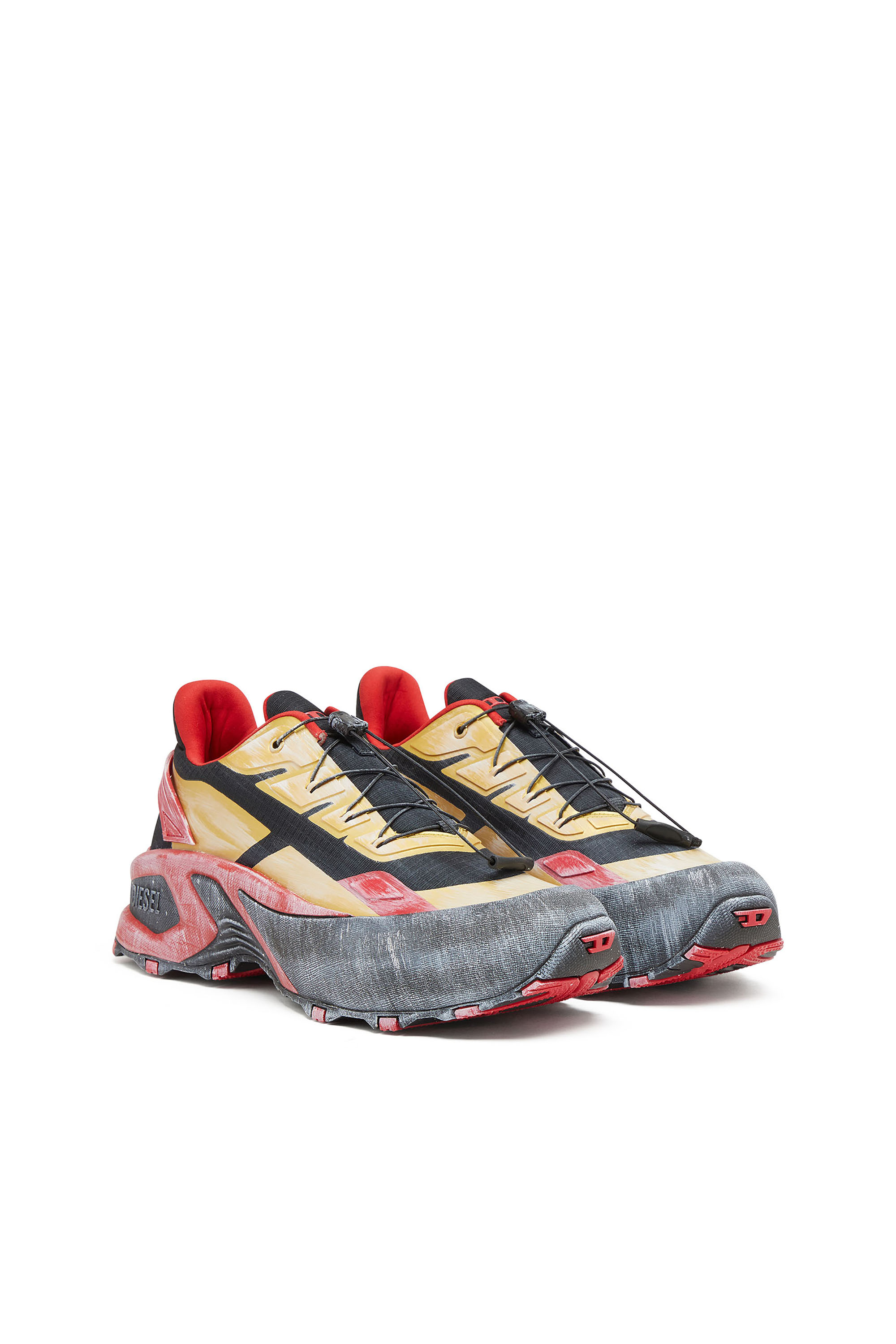 Diesel - D-CAGE RUNNER, Man's D-Cage-Distressed chunky sneakers in ripstop in Multicolor - 3