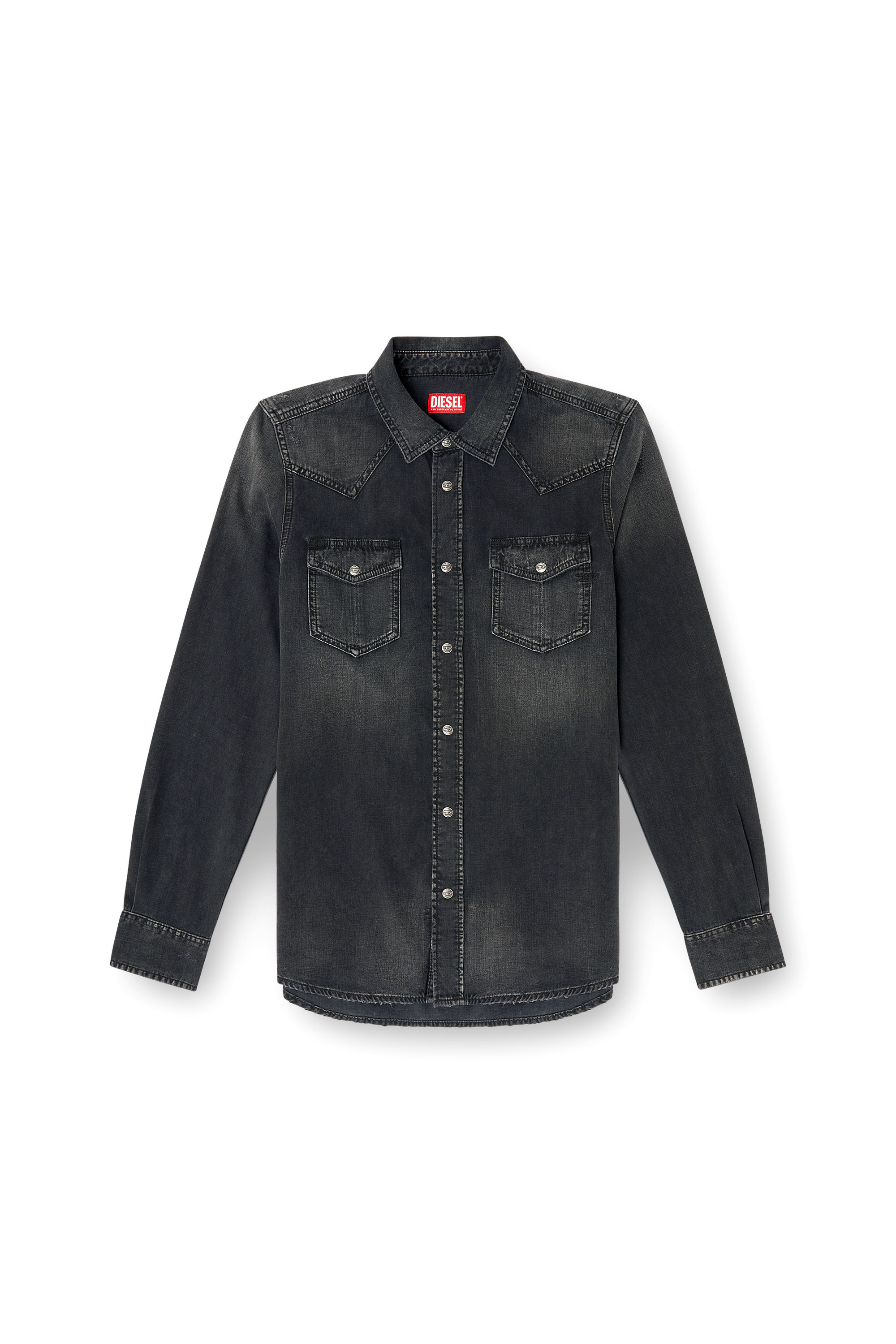 Diesel - D-VEGA, Man's Denim overshirt in Black - 2