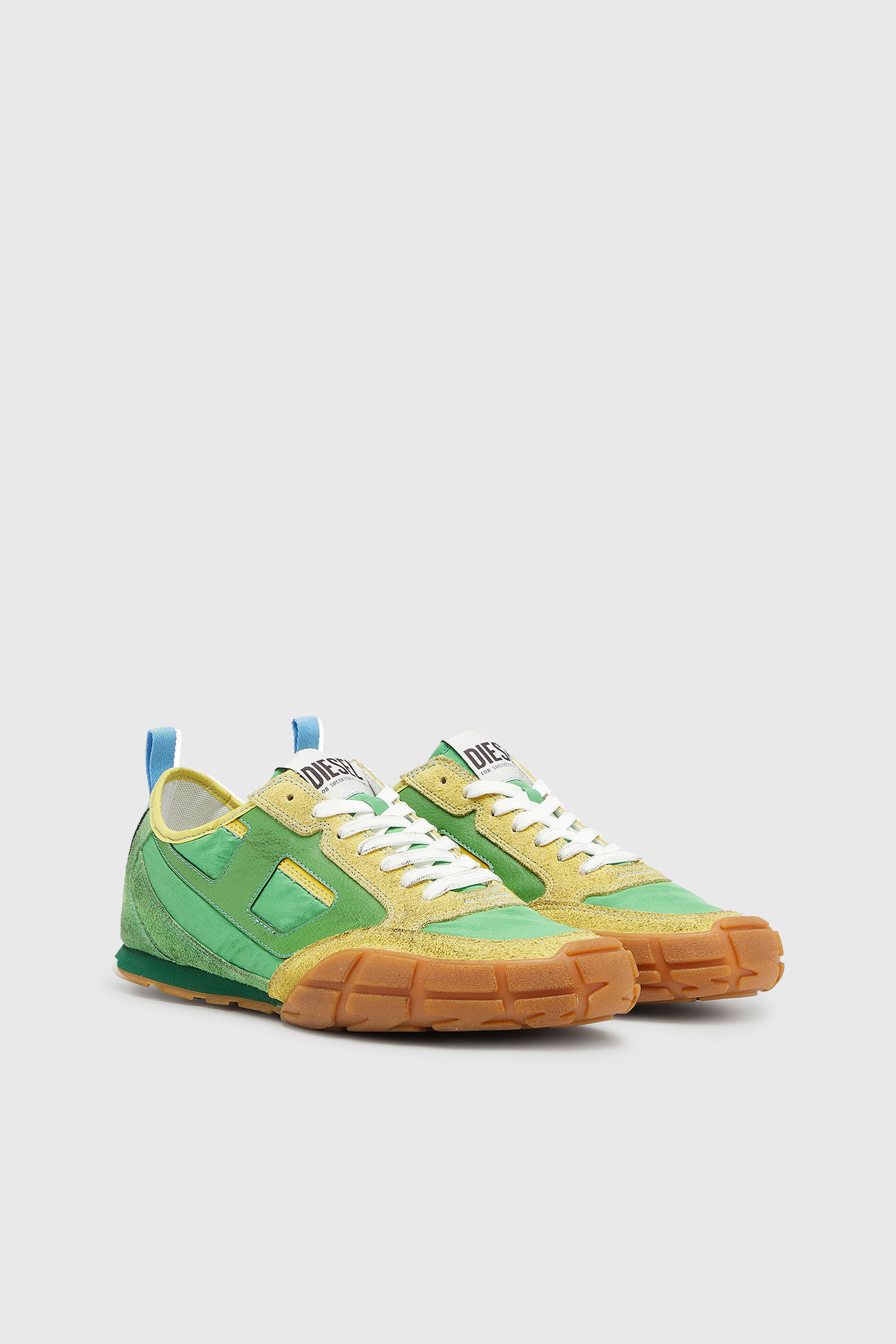 Diesel - S-PAGODHA LOW, Man's S-Pagodha - Sneakers in leather and nylon in Green - 2