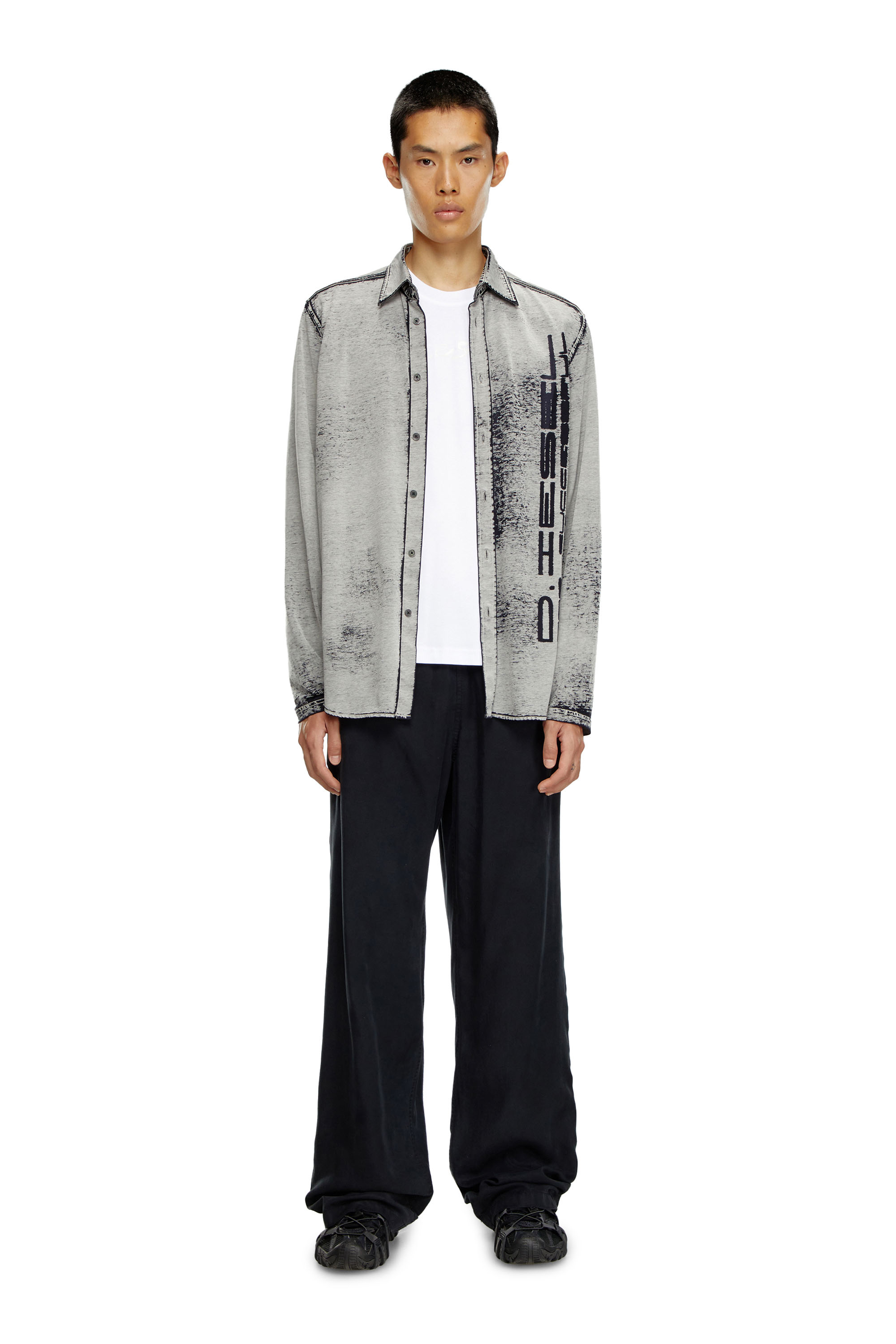 Diesel - T-MADJUST-K2, Man's Mercerised cotton T-shirt with tonal logo in White - 1