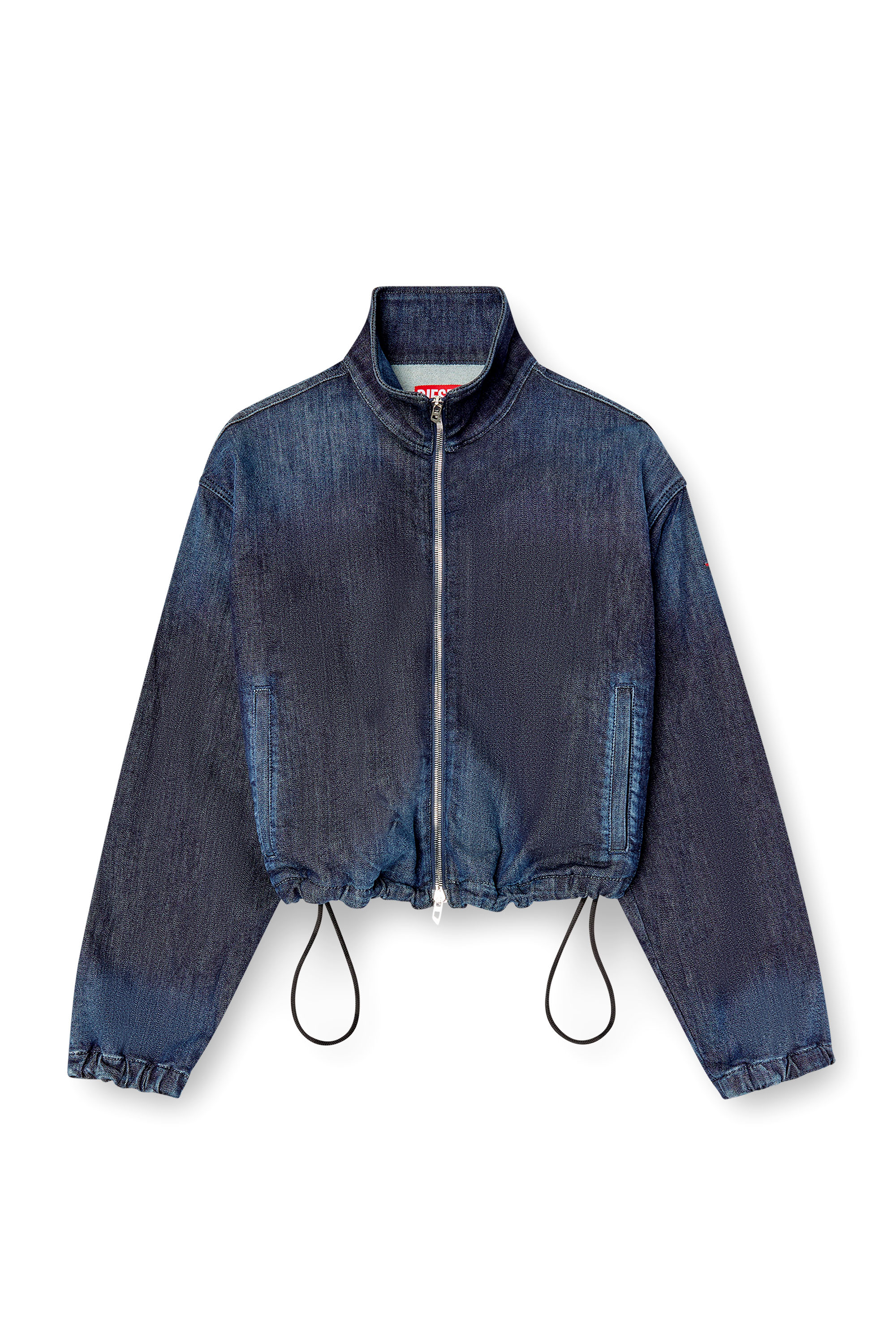 Diesel - DE-SANDERZ JOGG, Woman's High-neck JoggJeans jacket in Dark Blue - 2