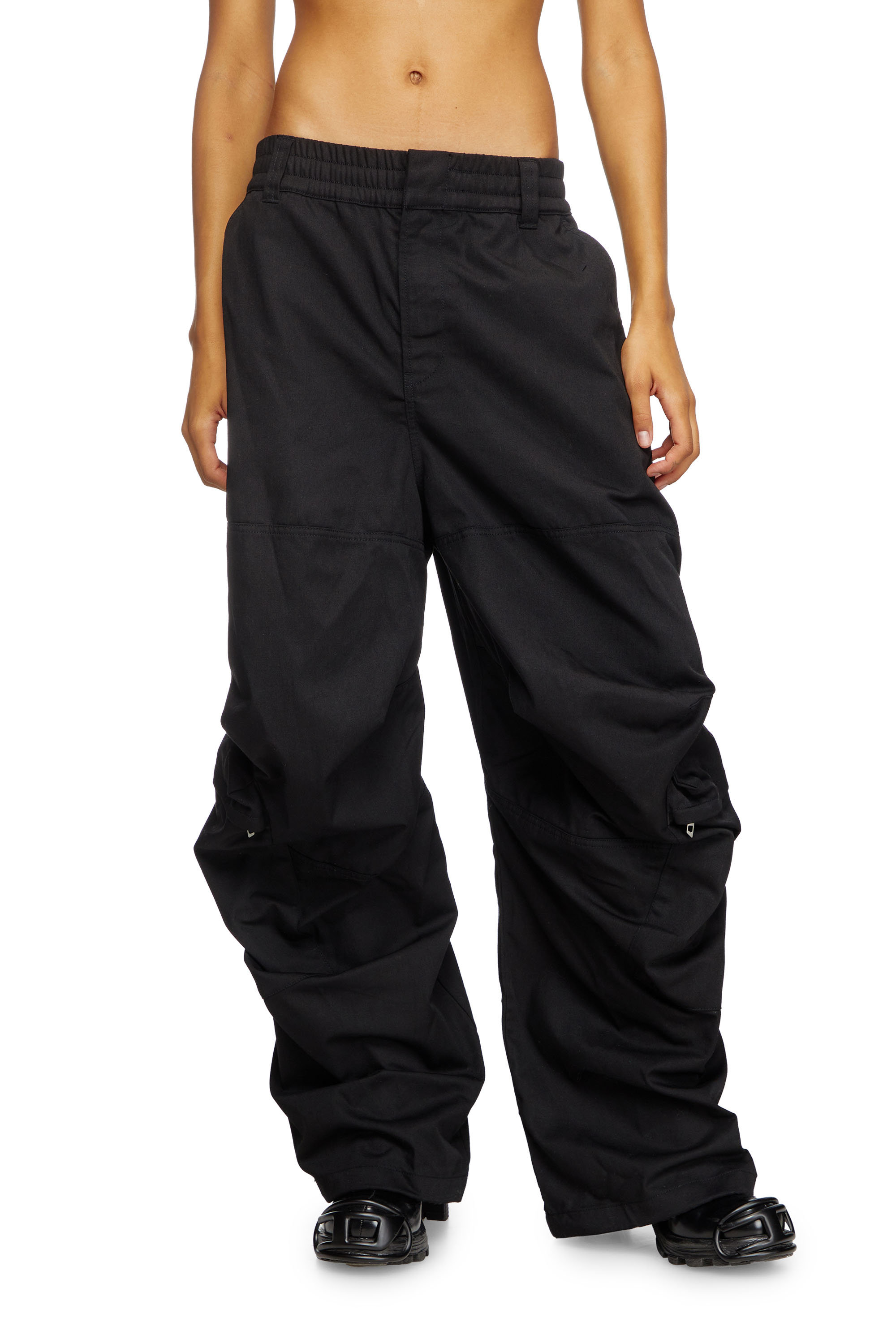 Diesel - P-ARNE-FEM-P2, Woman's Cargo pants in cotton twill in Black - 2