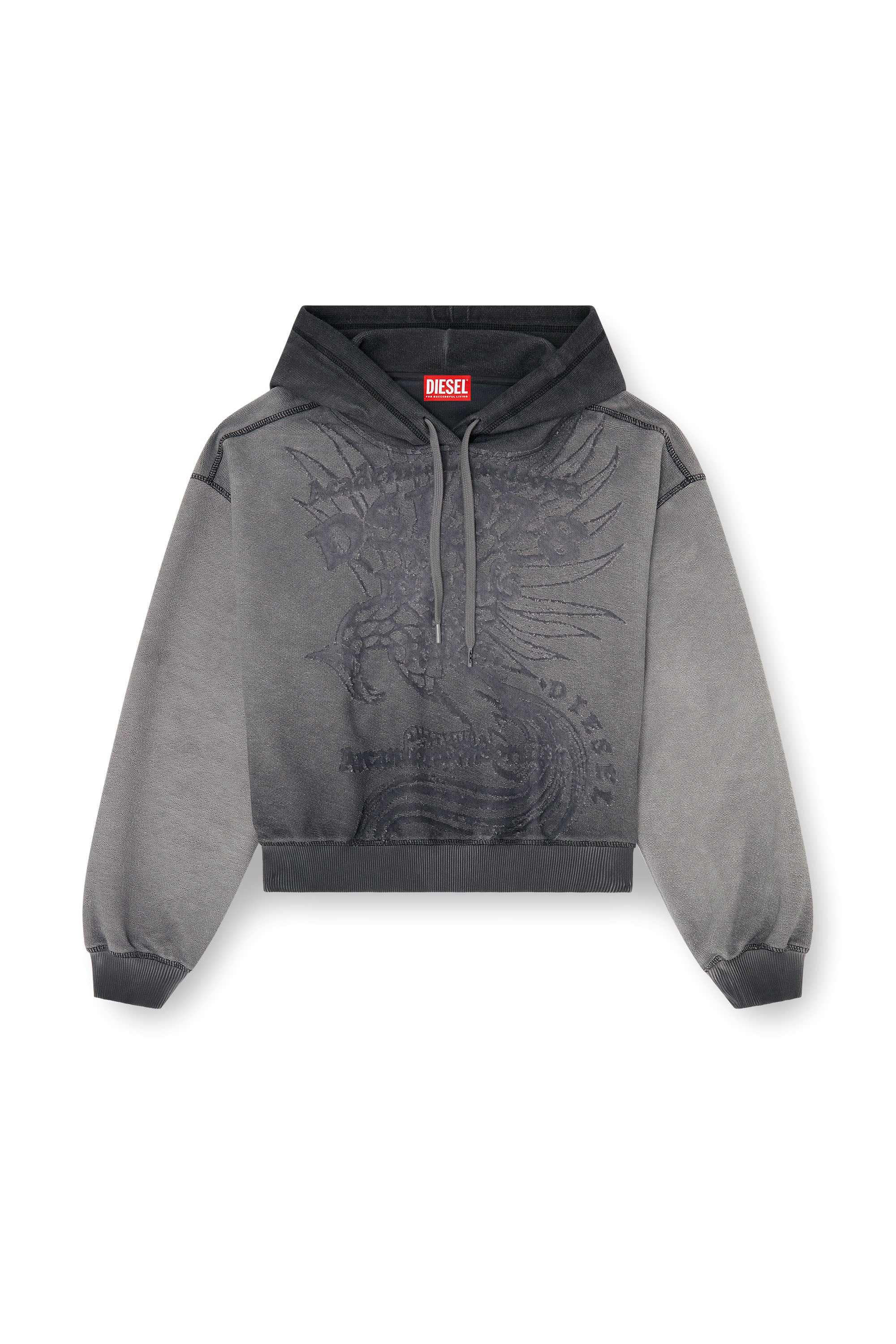 Diesel - F-SUNNY-HOOD, Woman's Hoodie with d&eacute;vor&eacute; print in null - 3