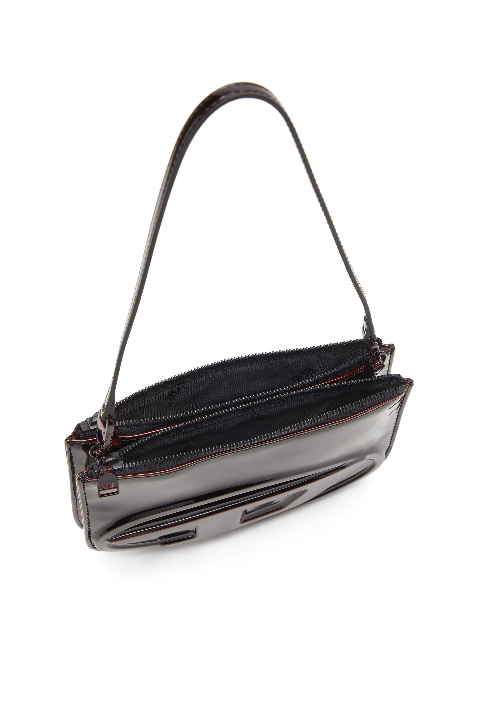 Diesel - 1DR TWIN, Woman's 1DR Twin-Double-pouch shoulder bag in liquid PU in Burgundy - 3