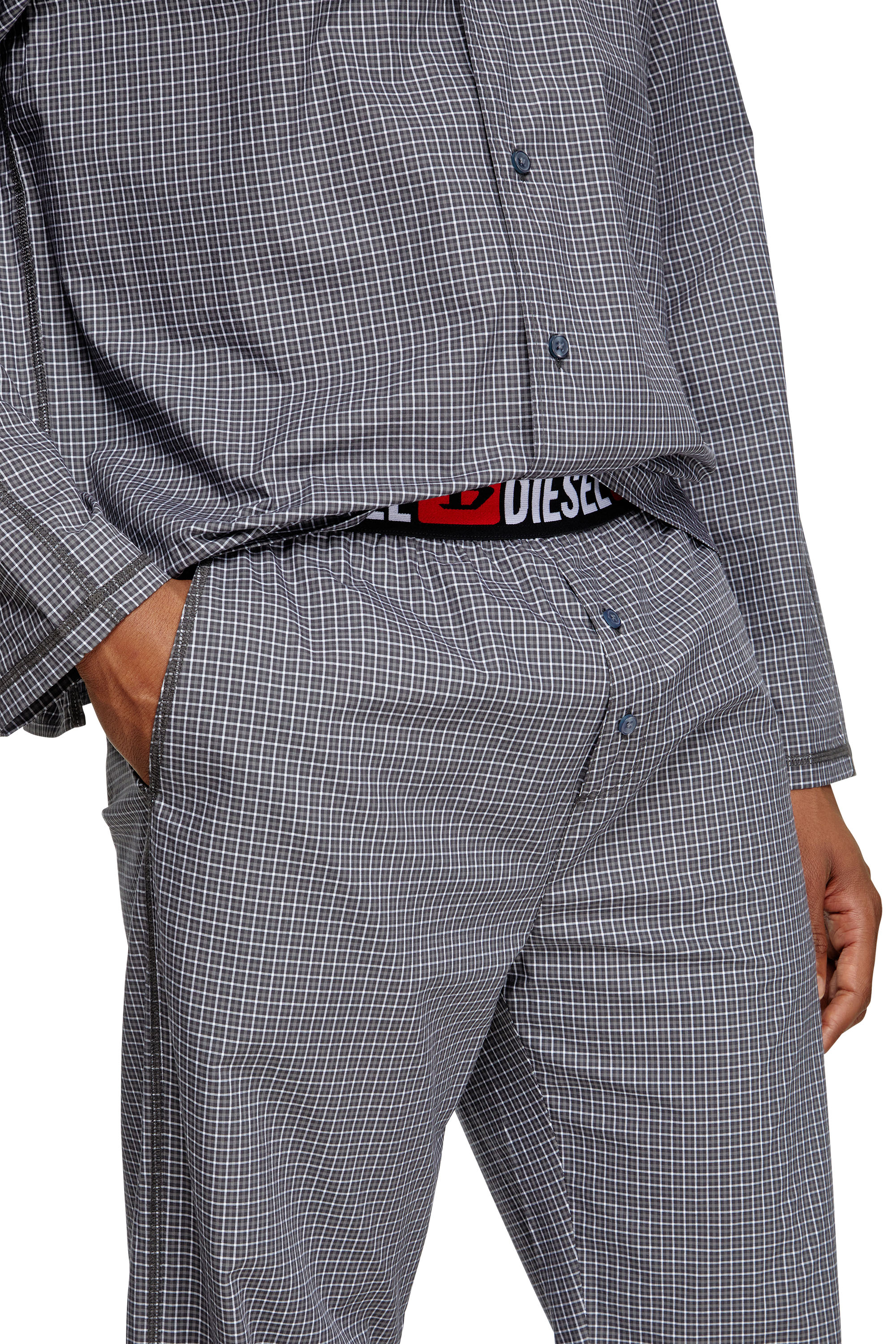 Diesel - SET-PAUL-D-CORE, Man's Pyjamas in check cotton in Grey - 3