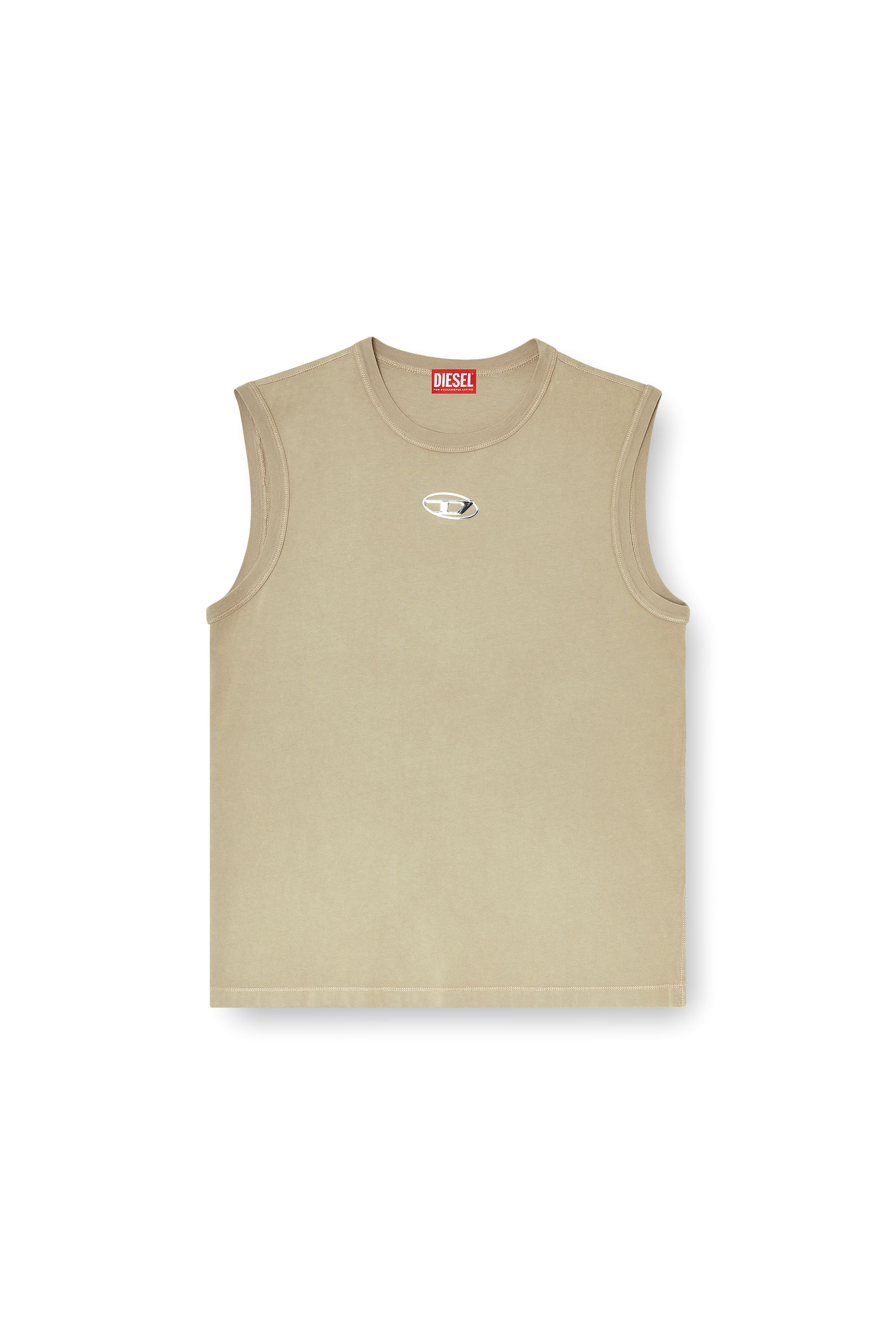 Diesel - T-BISCO-IOD, Man's Cotton tank top with metallic Oval D in null - 2