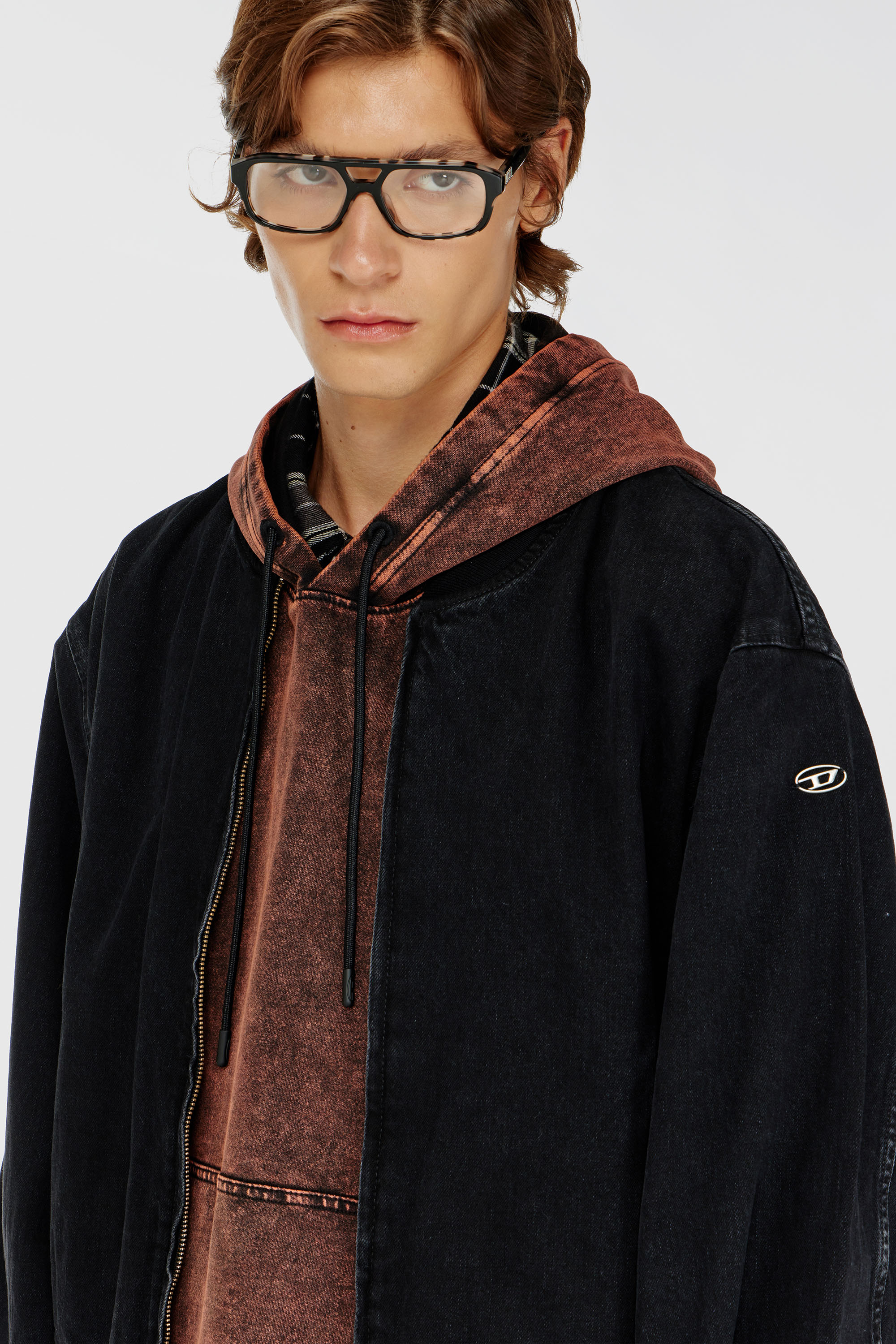 Diesel - D-GUZ, Unisex's Bomber jacket in denim in Black - 5