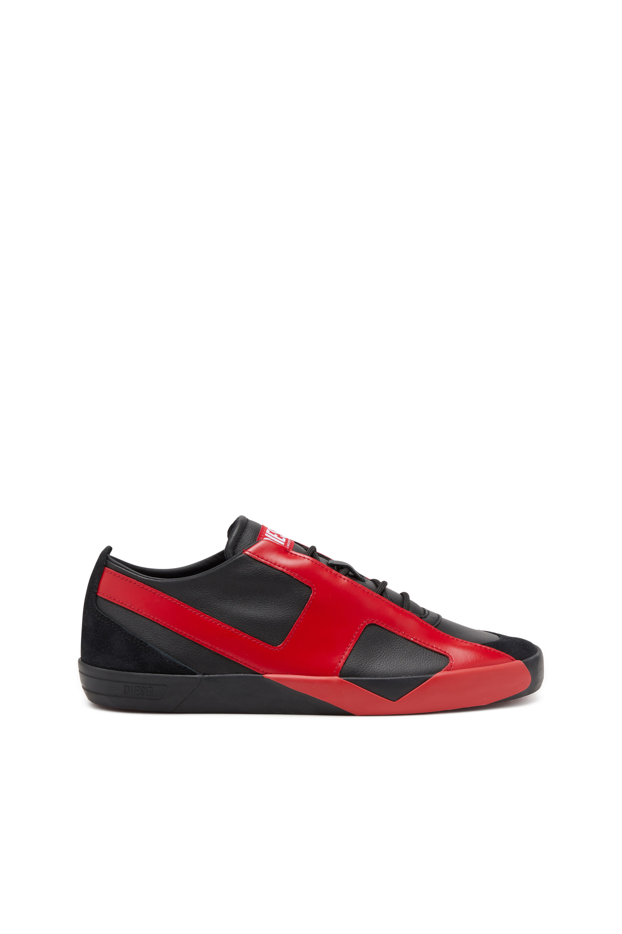 S-SLANTE-D LOW, Black/Red Diesel - S-SLANTE-D LOW, Man's S-Slante-D-Sneakers in suede and leather with D logo in Black/Red - 1