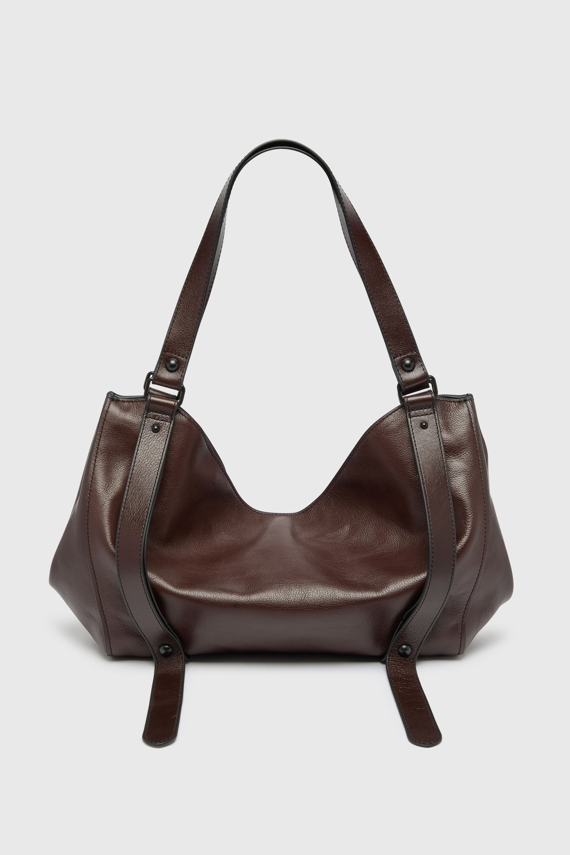 Diesel - D-ONE TOPHANDLE M, Unisex's D-One- Medium top-handle bag in leather in Dark Brown - 2
