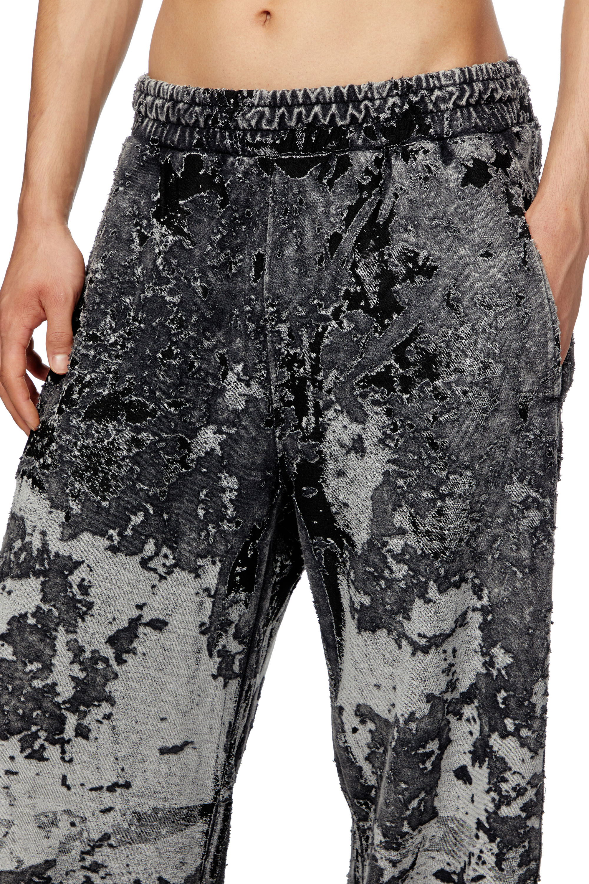 Diesel - P-MARTIS-SHOW, Man's Burnout track pants with camo effect in Black - 5