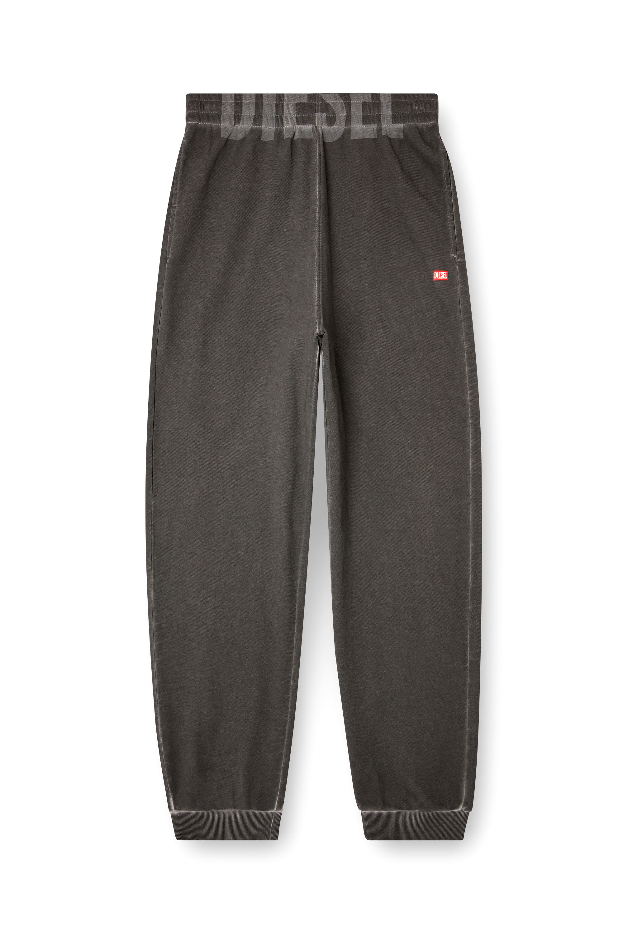 Diesel - P-MARKY-CUFF-T1, Man's Cotton joggers with drawstring waist in Dark grey - 3