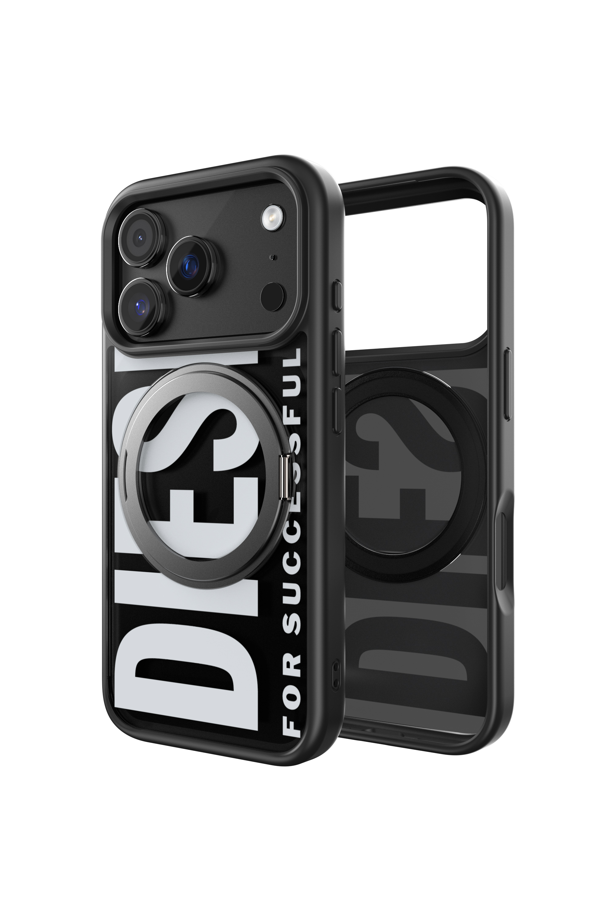 Diesel - 60405 RING STAND CASE, Unisex's Ringstand-Magsafe case for iPhone 17 Pro in Black - 1