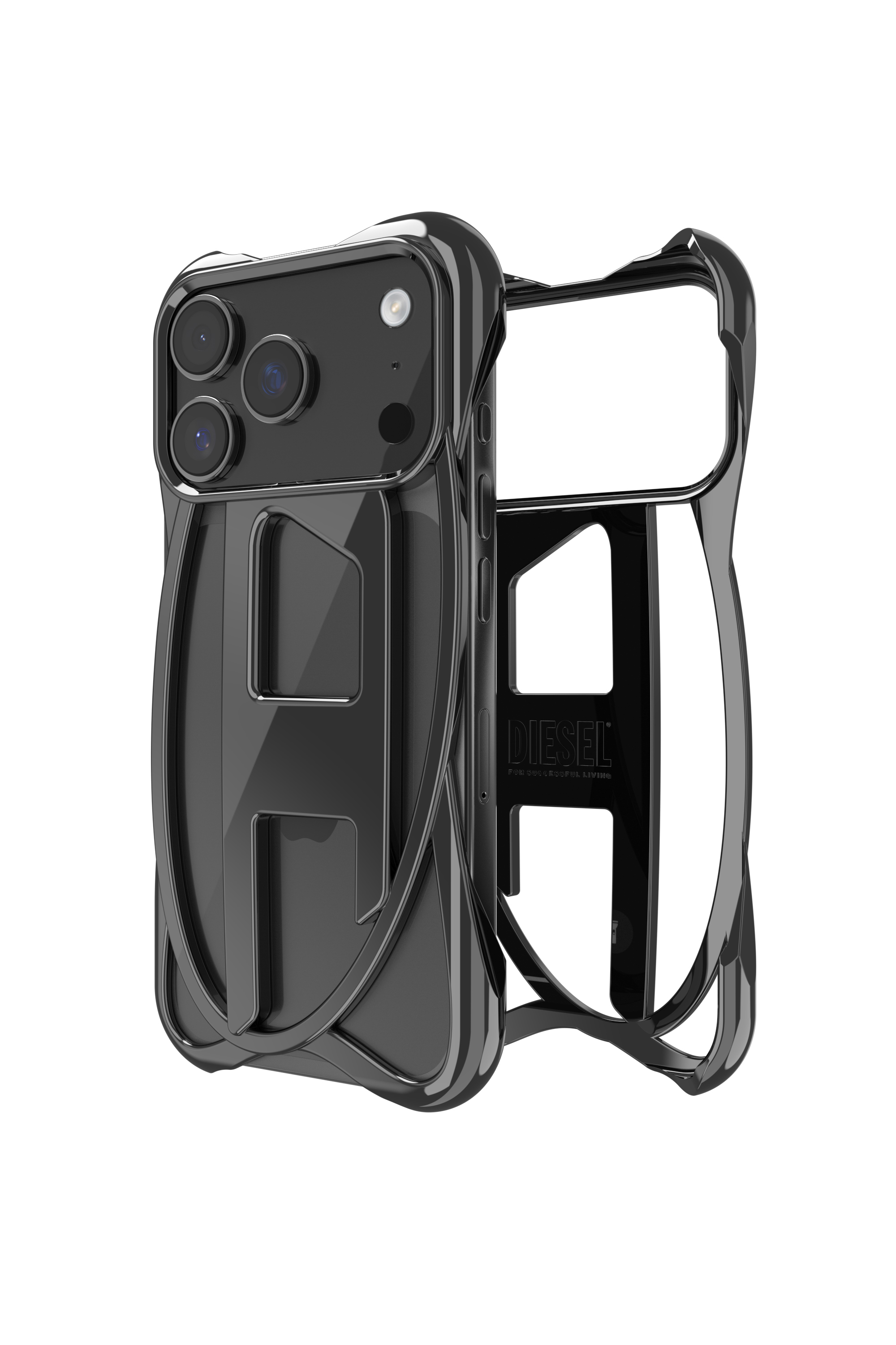 Diesel - 60448  D FRAME CASE, Unisex's Caged D glossy case for iPhone 17 Pro in Black - 1