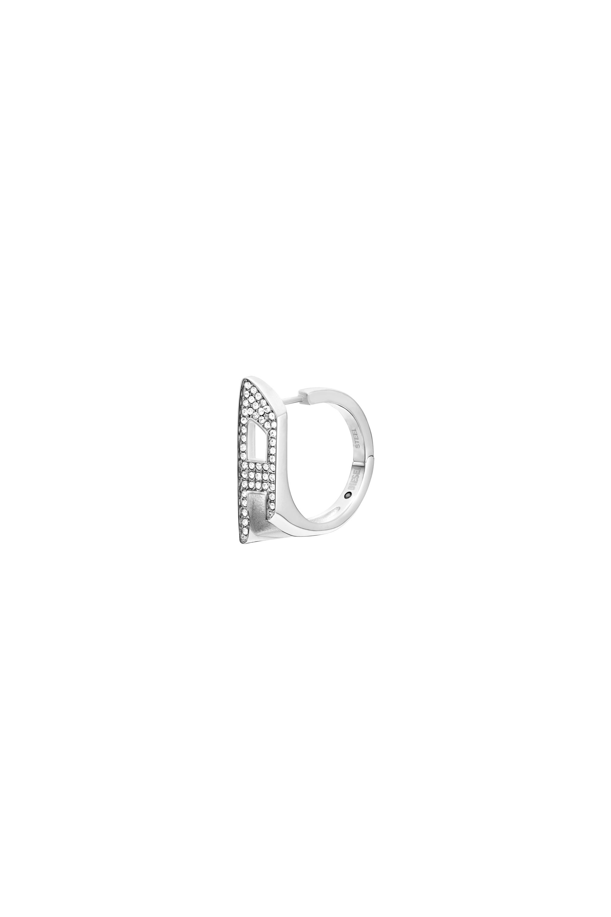 Diesel - DX1628040 JEWELLERY, Unisex's Stainless steel glitz hoop earring in Silver - 1