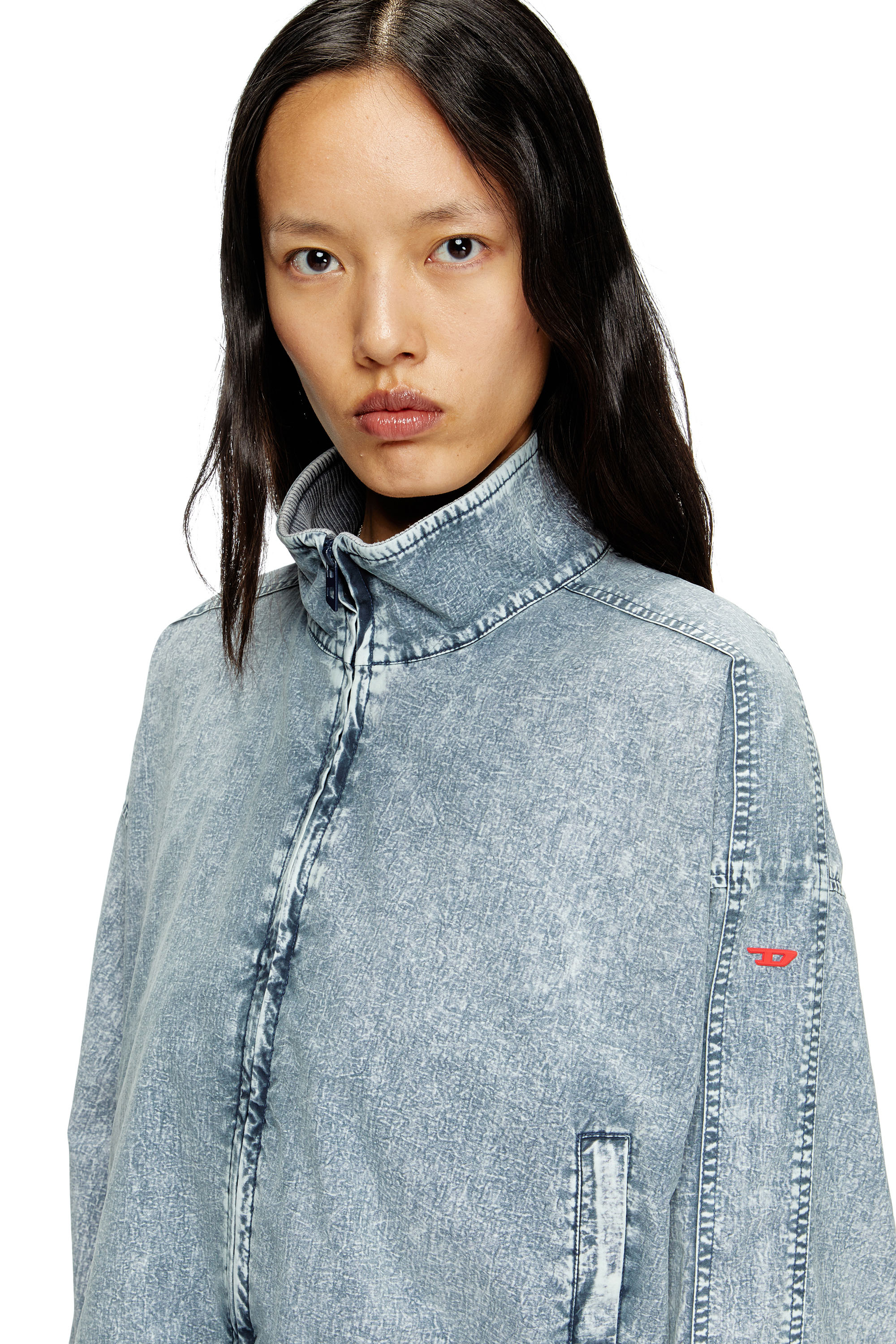 G-LEAM-R1, Light Blue Diesel - G-LEAM-R1, Woman's Cropped jacket in recycled nylon taslan in Light Blue - 5