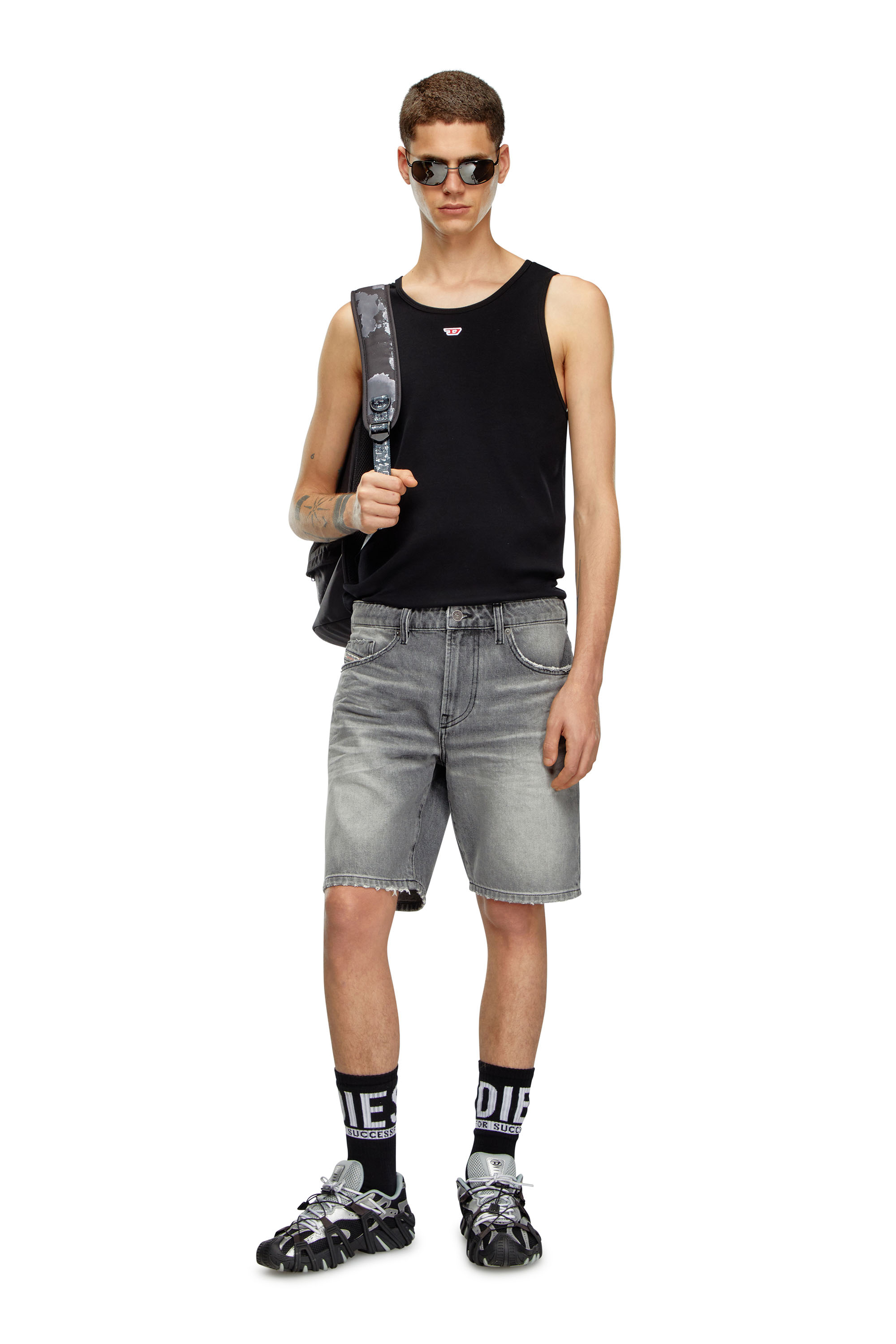 Diesel - D-FIN, Man's Slim denim shorts in Dark grey - 2