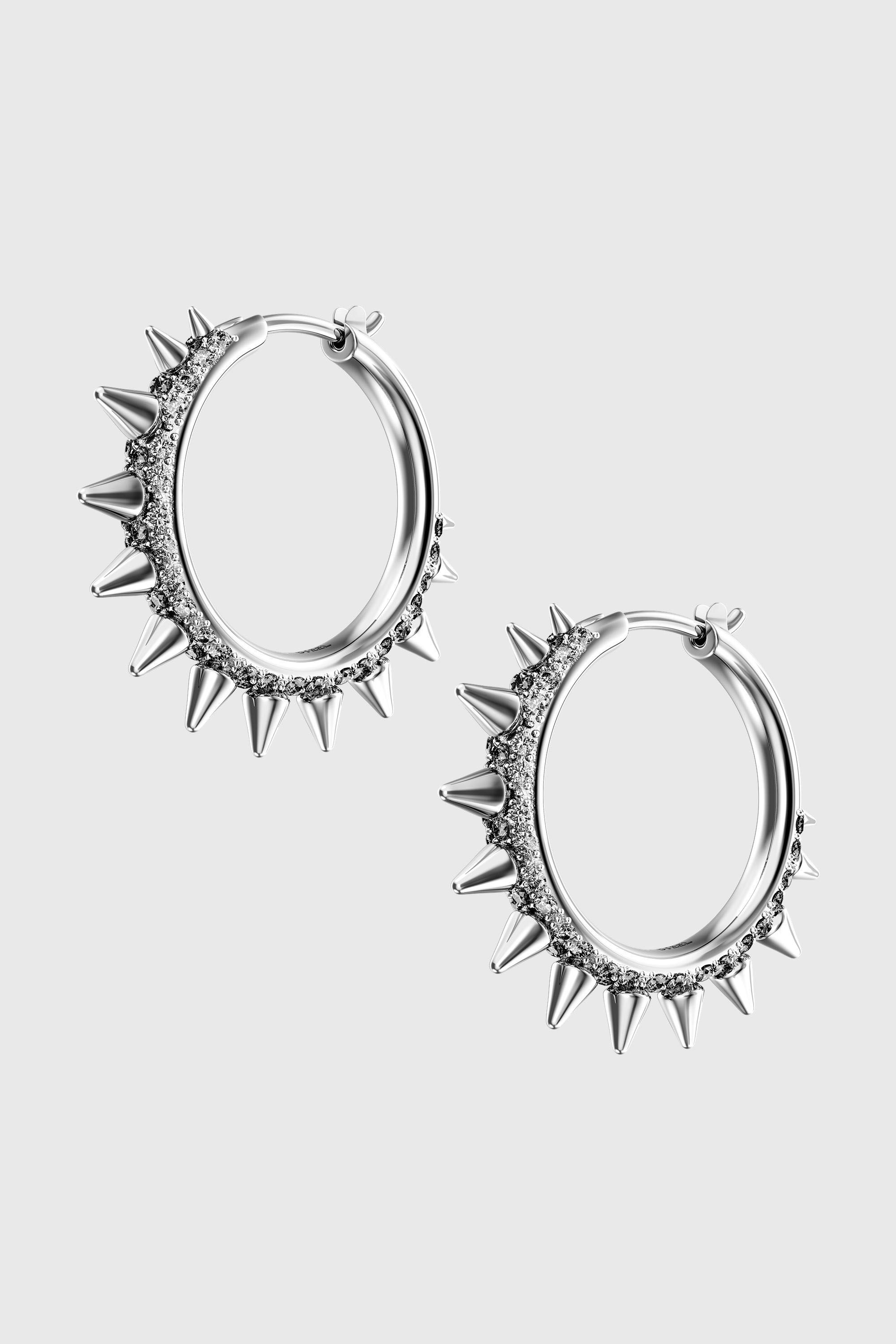 Diesel - DX1722040, Unisex's Stainless Steel Hoop Earrings in Silver - 1
