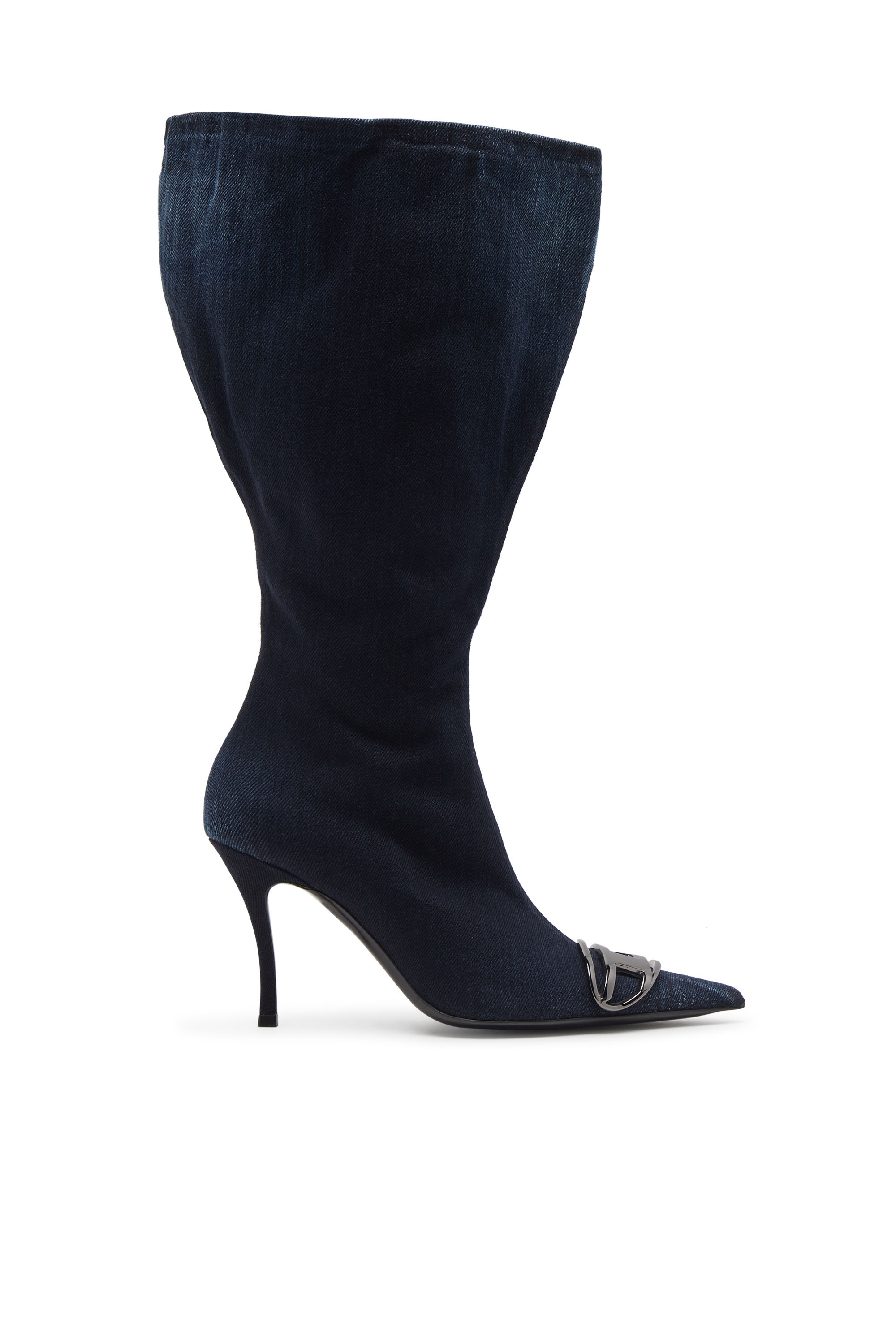 D-VENUS KB LARGE, Dark Blue Diesel - D-VENUS KB LARGE, Woman's D-Venus-Wide knee-high boots in denim in Dark Blue - 1