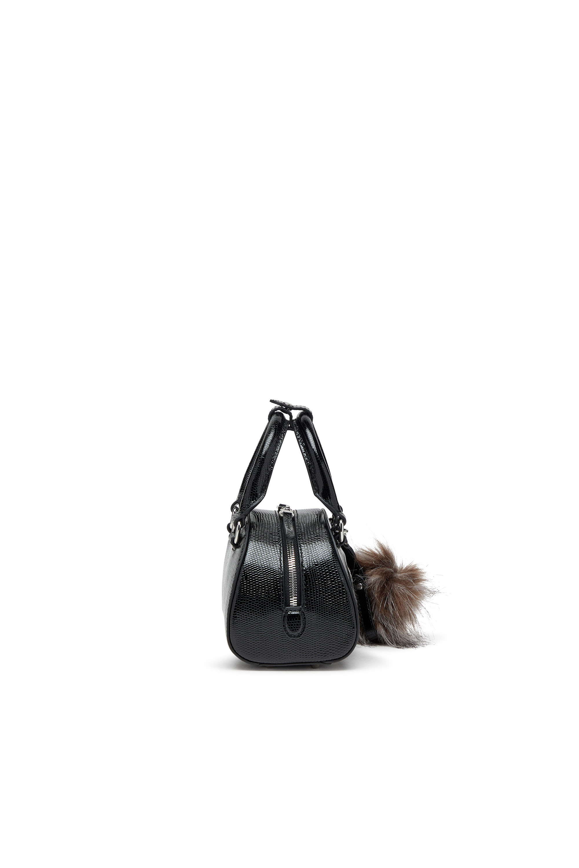 Diesel - 1DR DOME CROSSBODY, Woman's 1DR Dome-Mini bowling bag in embossed leather in Black - 4
