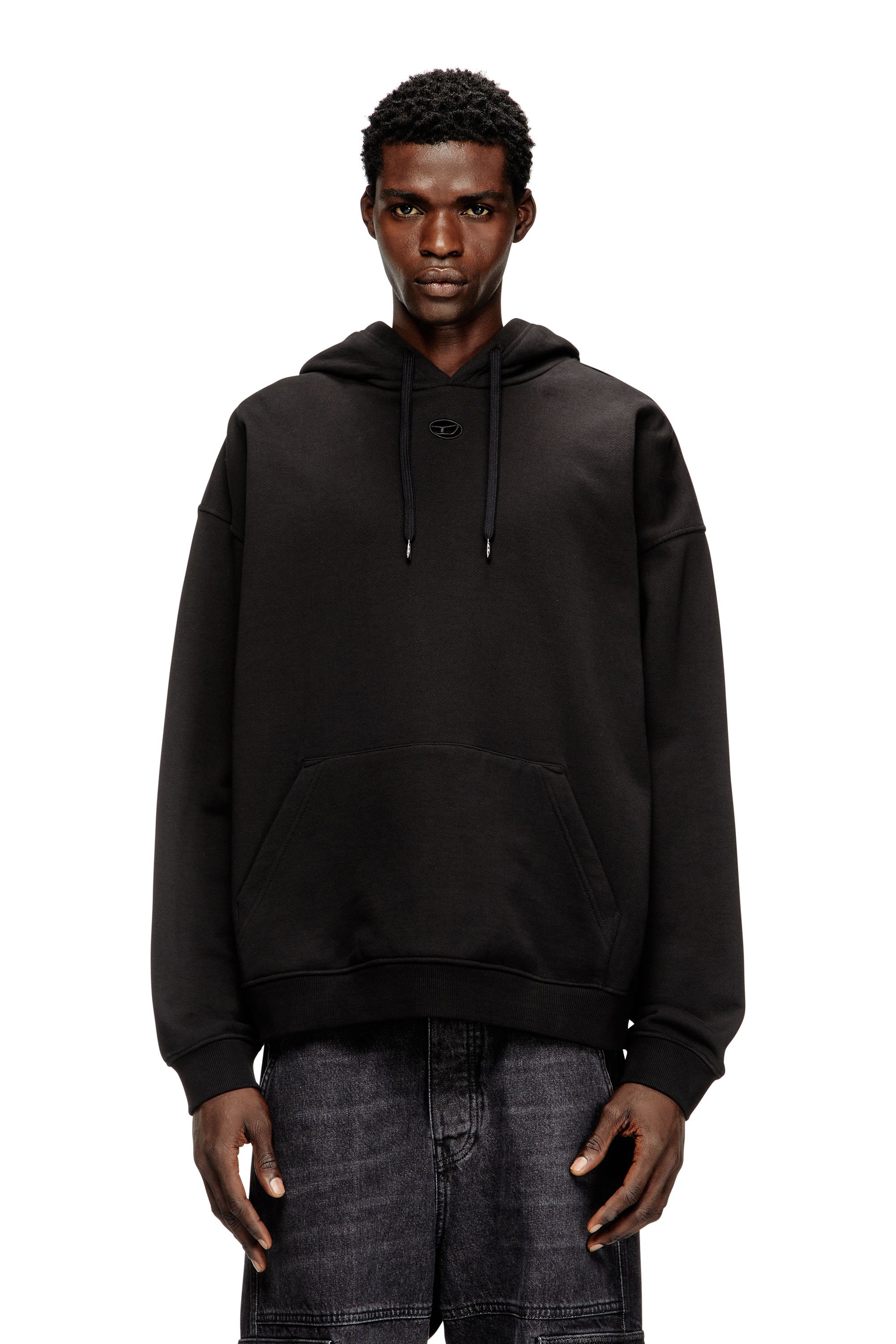 Diesel - S-BOXT-HOOD-DCO, Man's Relaxed fit hoodie with kangaroo pocket in Black - 1