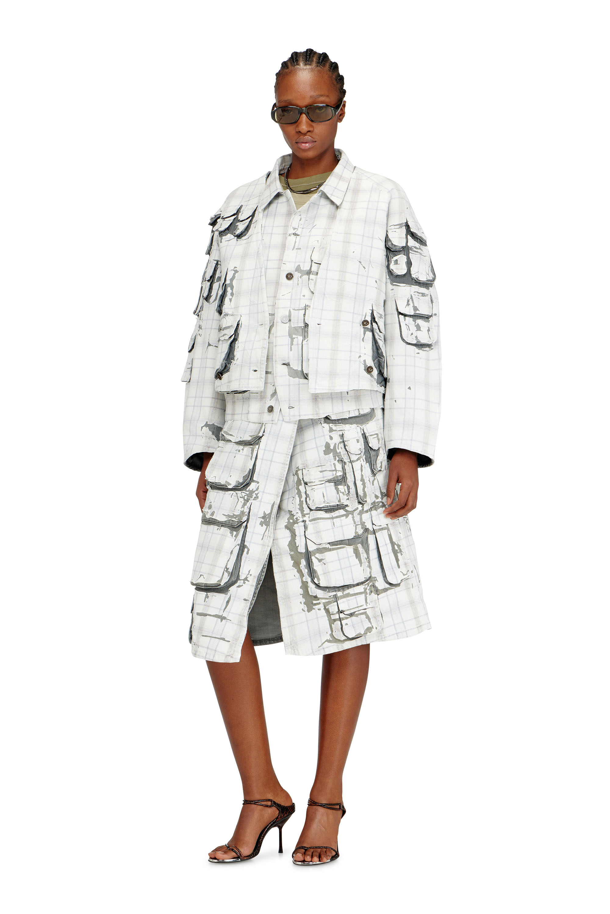 Diesel - DE-TALBAR-FSI, Woman's Denim cardi jacket with peel-off effect in null - 1