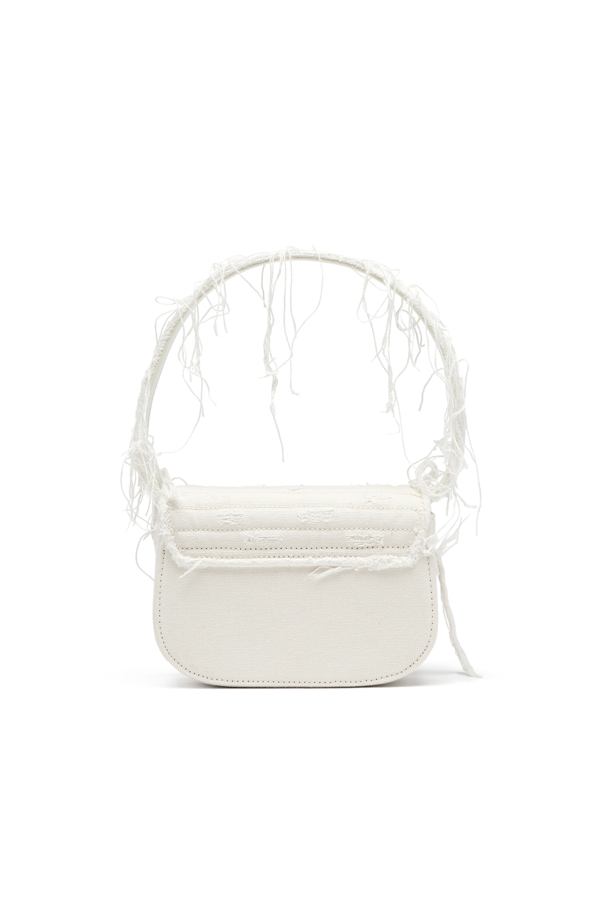 Diesel - 1DR, Woman's Iconic shoulder bag in canvas and leather in White - 2