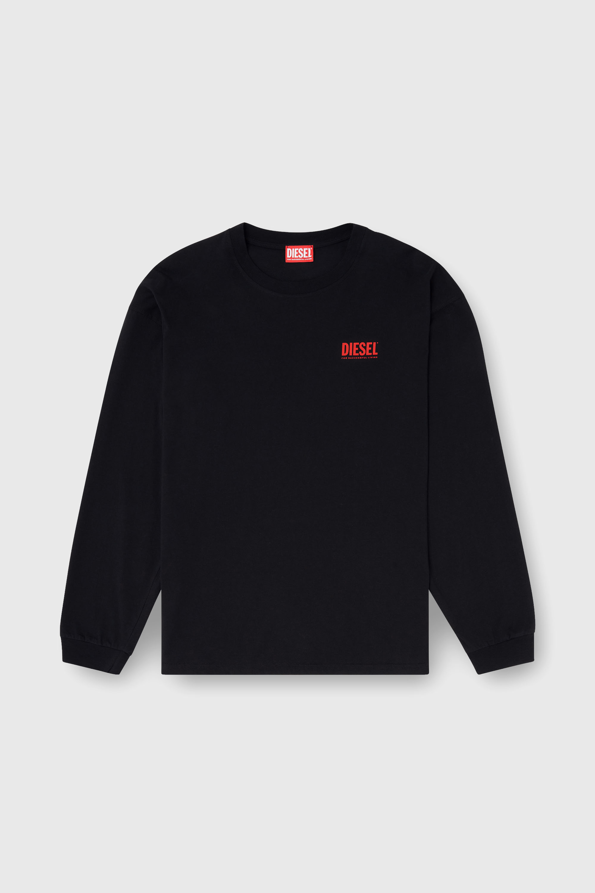 Diesel - T-BOXT-LS-BISK, Man's Relaxed long-sleeve T-shirt with Biscotto logo in Black - 2