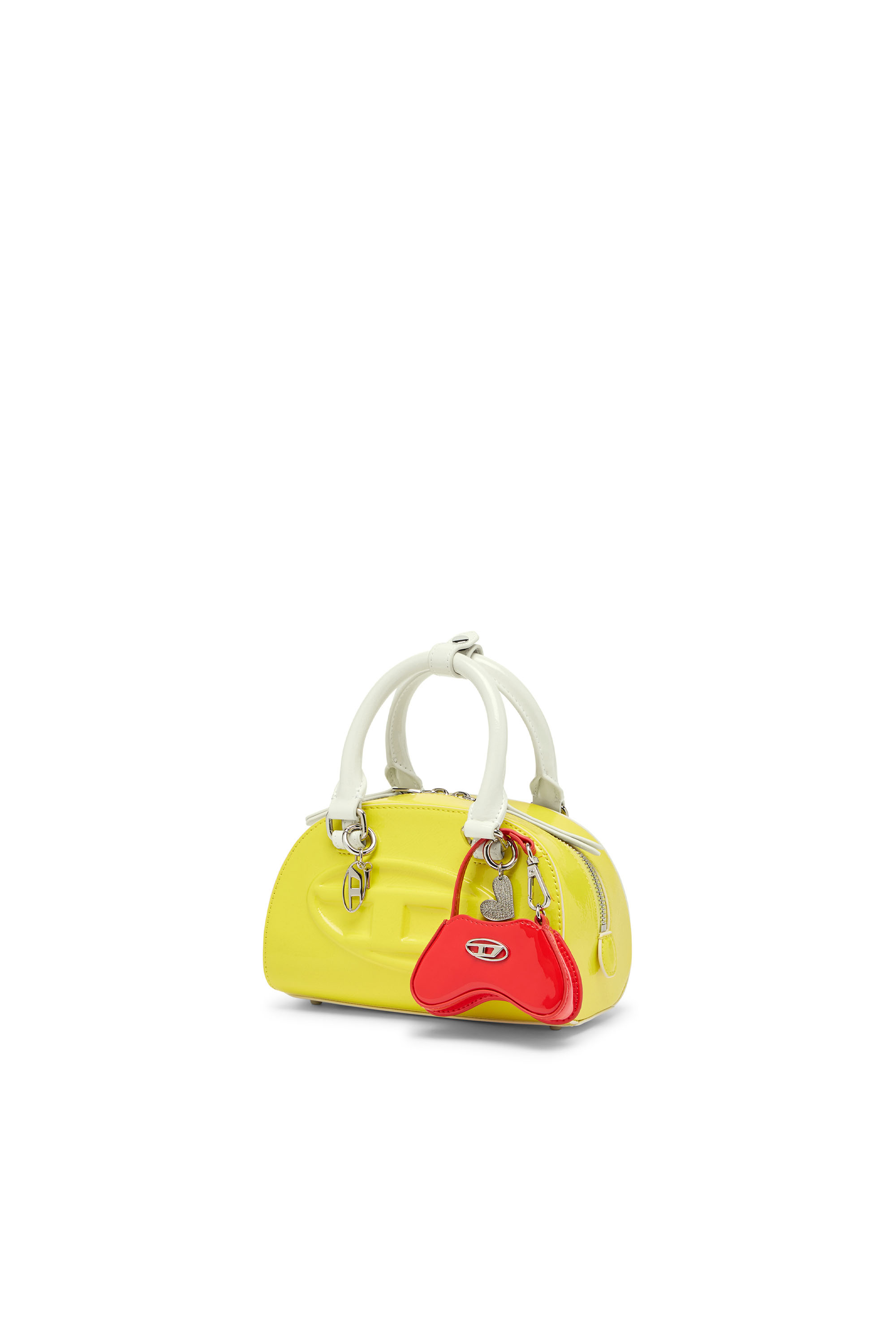 Diesel - 1DR DOME CROSSBODY, Woman's 1DR Dome-Mini bowling bag with naplak effect in Yellow - 7