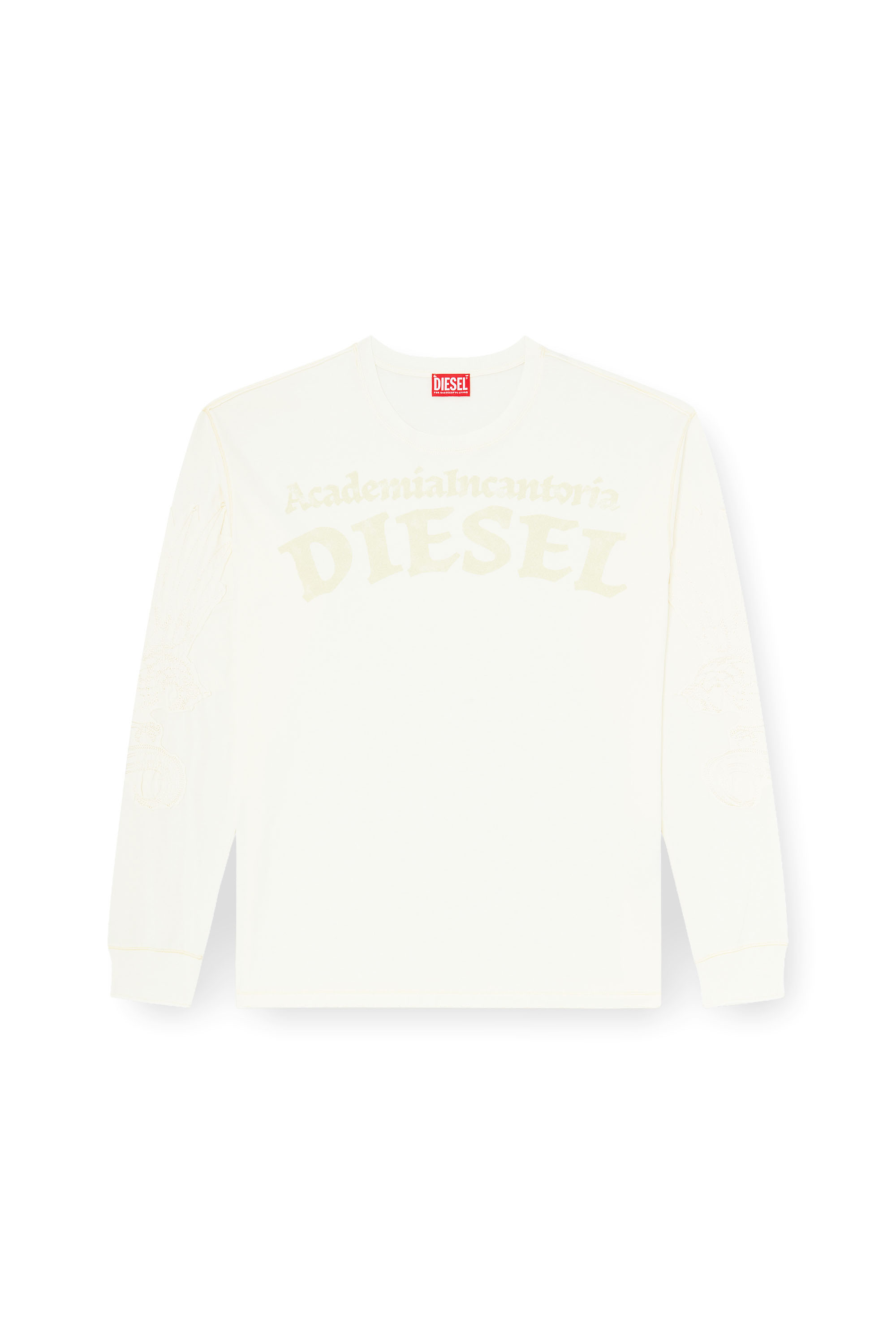Diesel - T-NORM-LS-AA3, Man's Long-sleeve T-shirt with prints and patches in White - 3